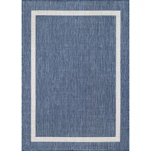 Beverly Rug Modern Bordered Indoor Outdoor Rug. Outside Carpet for Patio. Deck. Porch