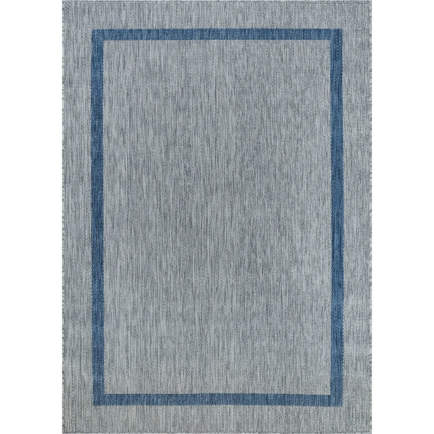 Beverly Rug Modern Bordered Indoor Outdoor Rug. Outside Carpet for Patio. Deck. Porch
