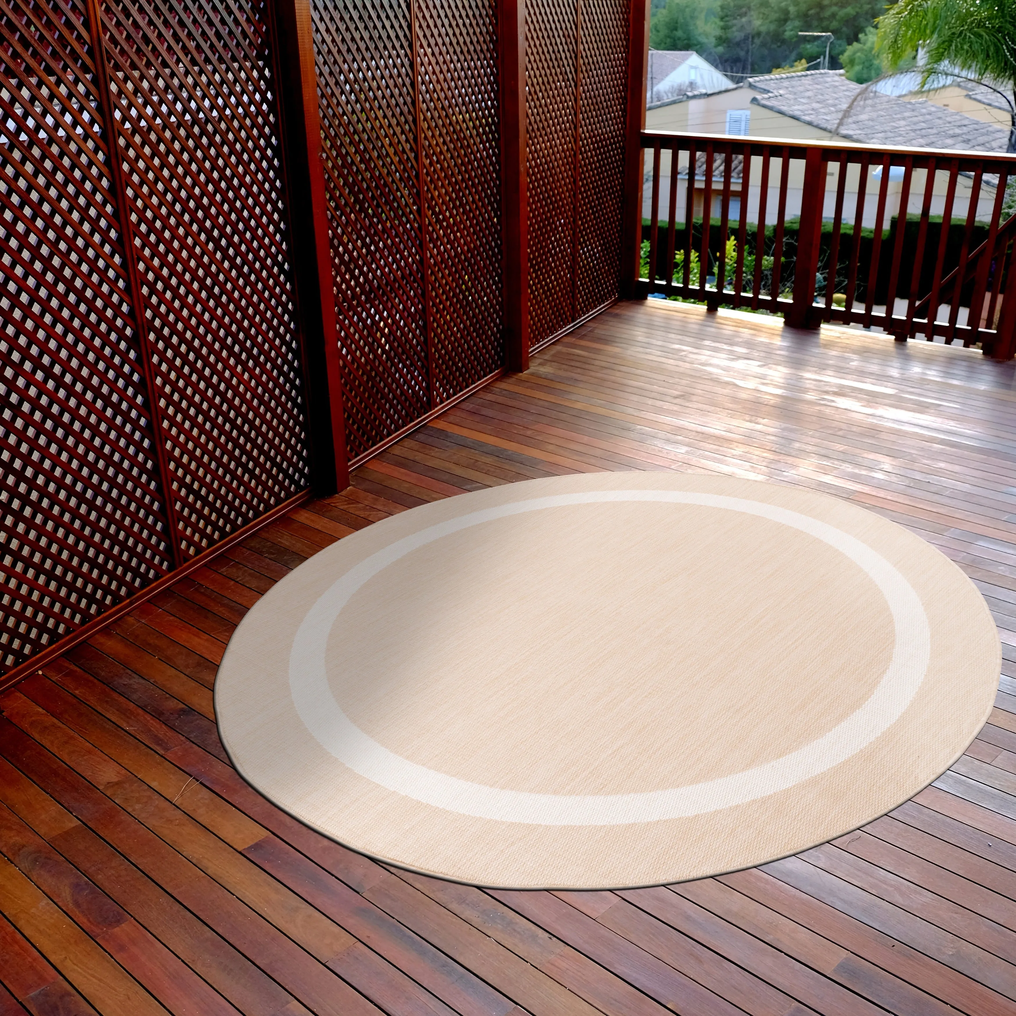 Beverly Rug Modern Bordered Indoor Outdoor Rug. Outside Carpet for Patio. Deck. Porch