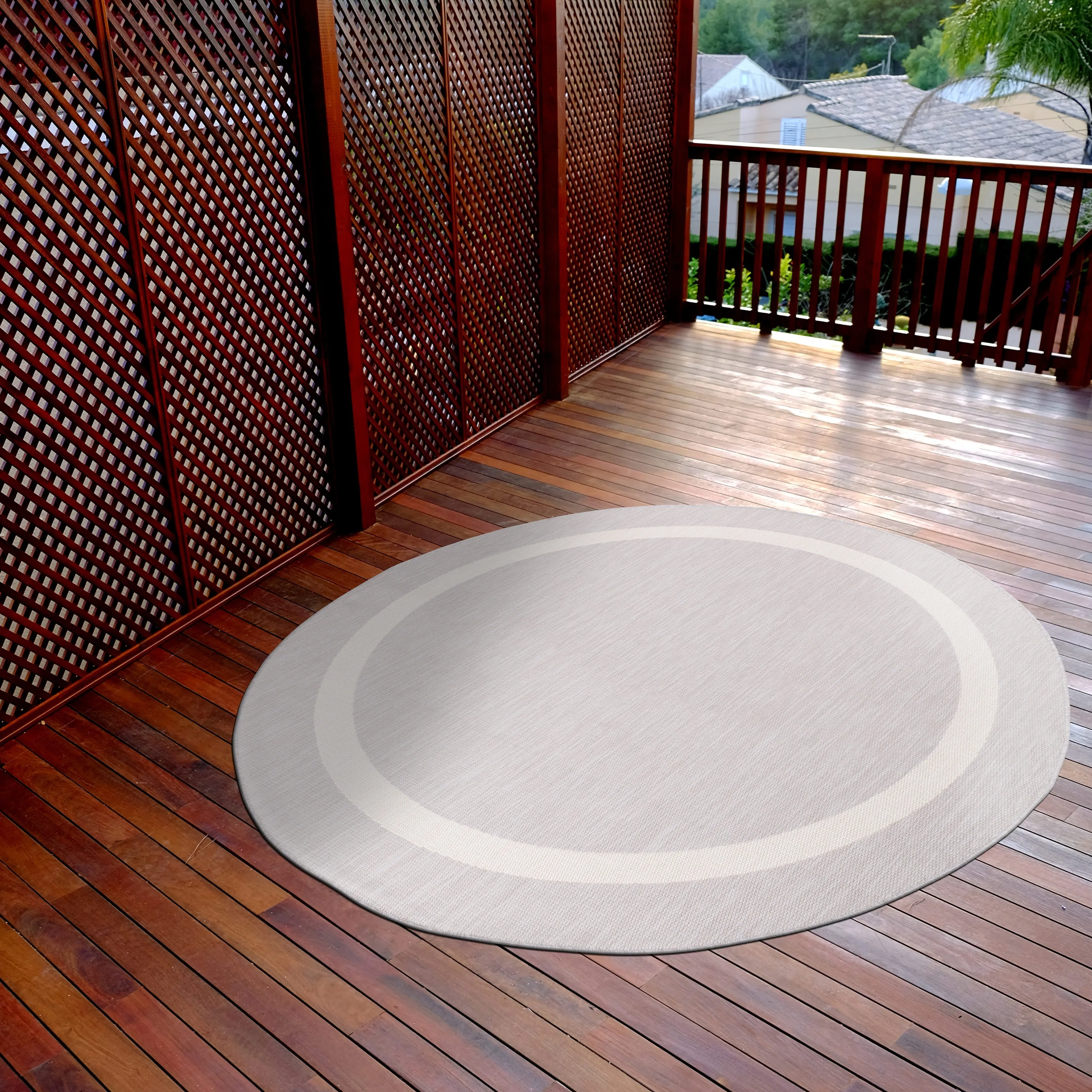 Beverly Rug Modern Bordered Indoor Outdoor Rug. Outside Carpet for Patio. Deck. Porch