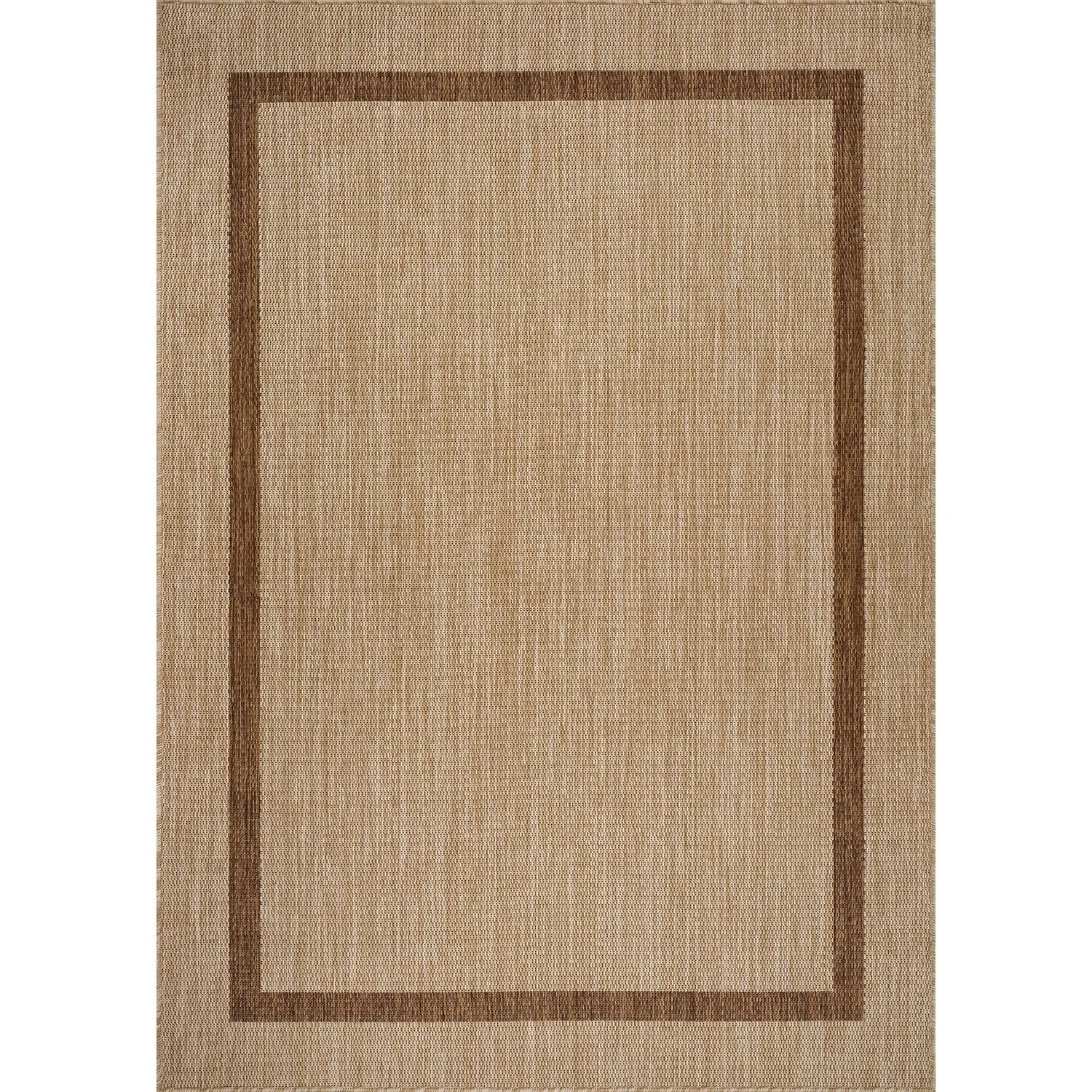 Beverly Rug Modern Bordered Indoor Outdoor Rug. Outside Carpet for Patio. Deck. Porch
