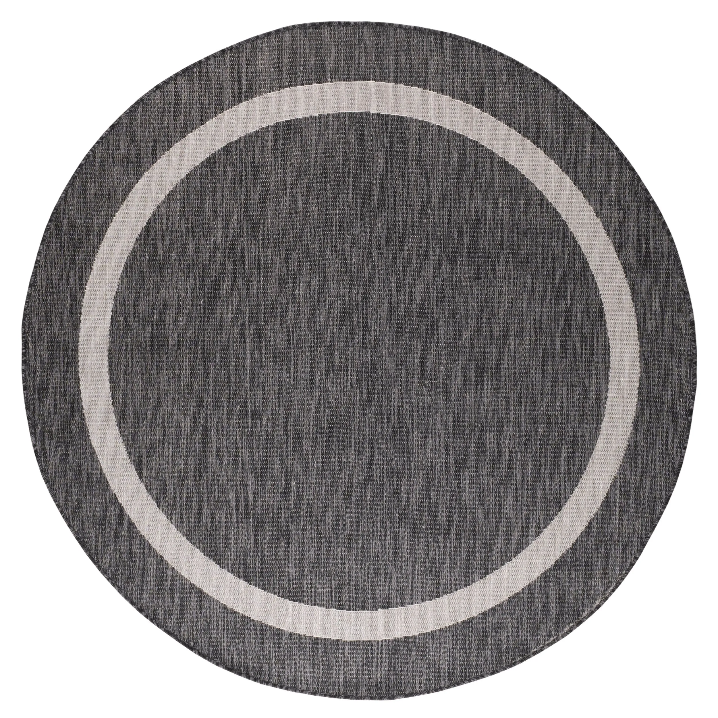 Beverly Rug Modern Bordered Indoor Outdoor Rug. Outside Carpet for Patio. Deck. Porch