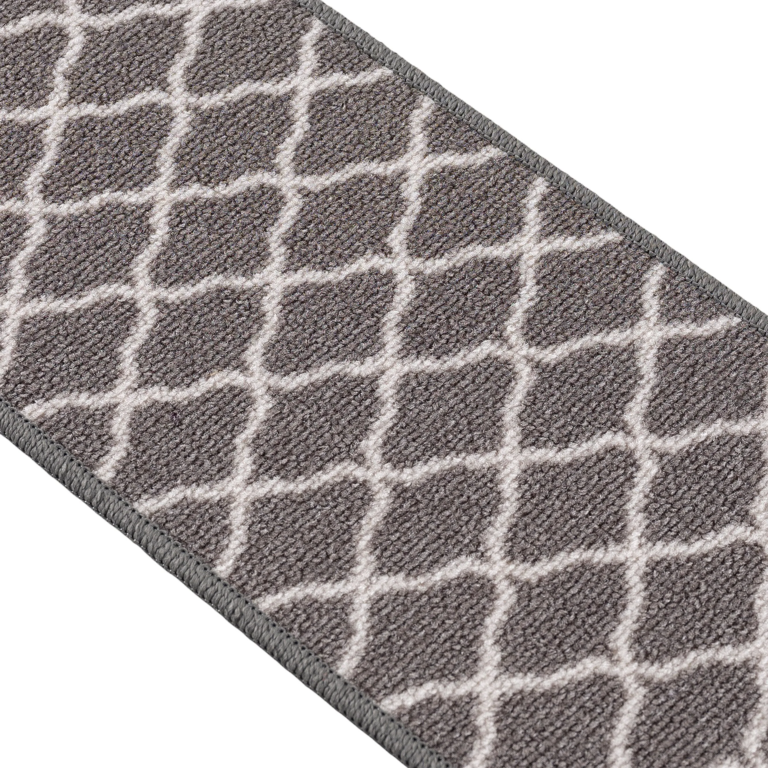 Beverly Rug Non Slip Stair Treads with Anti-Skid Rubber Backing. Trellis Design. 8.5''x 26''