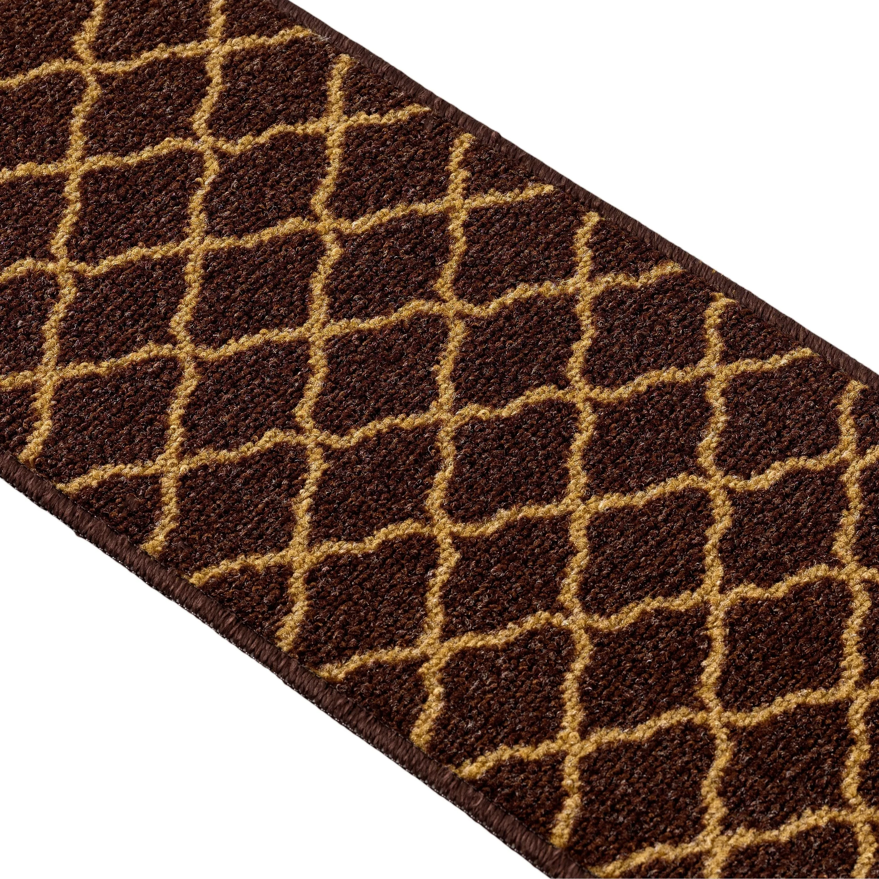 Beverly Rug Non Slip Stair Treads with Anti-Skid Rubber Backing. Trellis Design. 8.5''x 26''