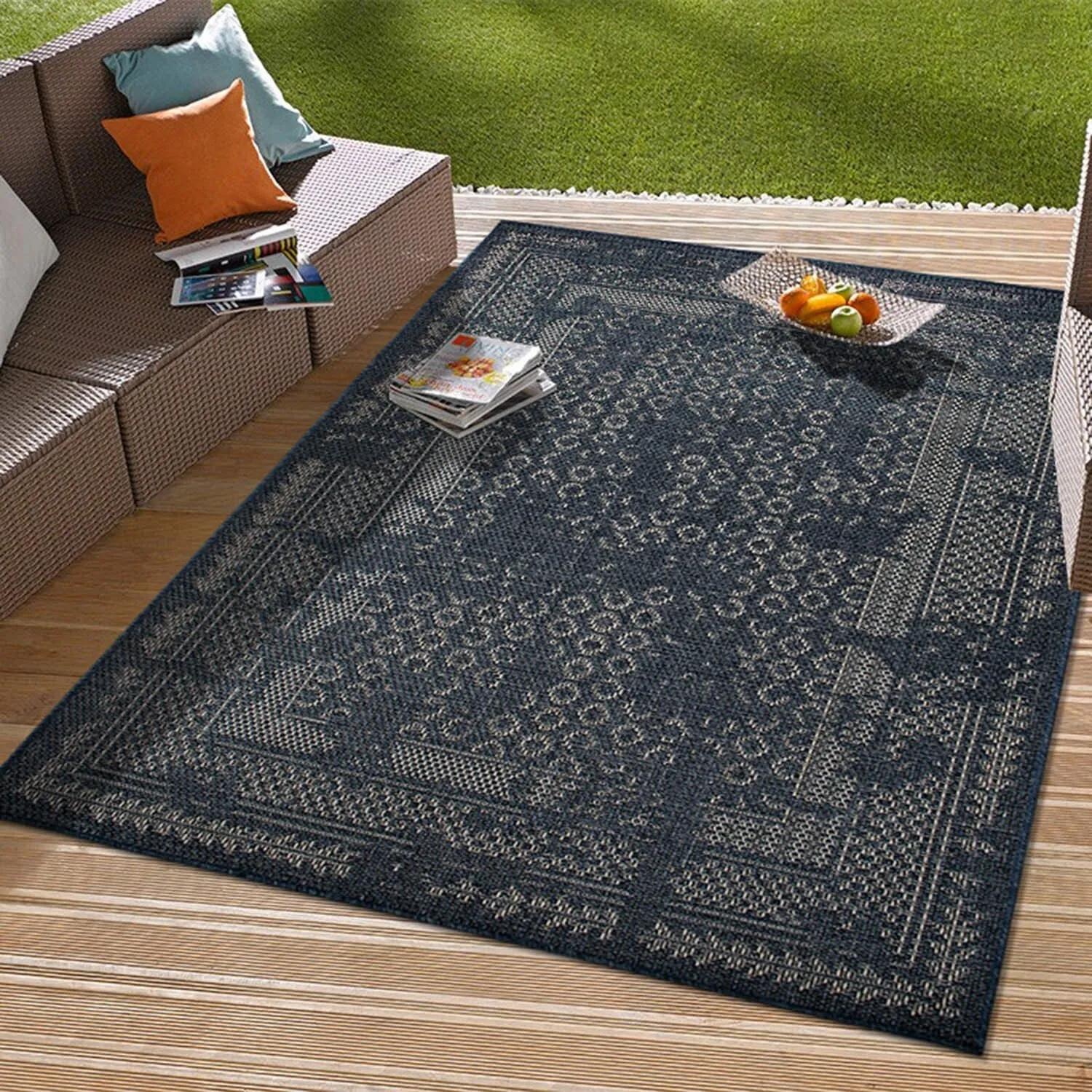 Bohemian Border Indoor/Outdoor Area Rug