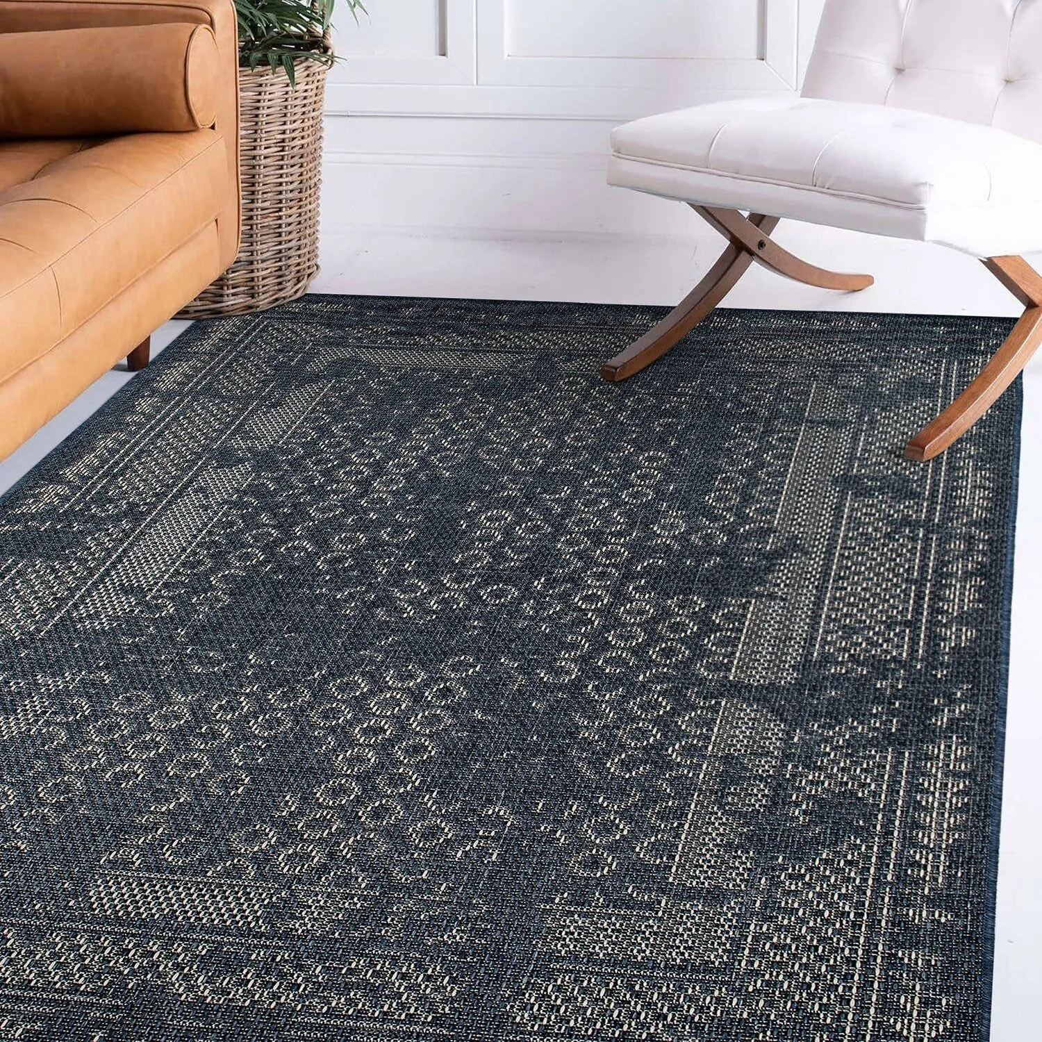 Bohemian Border Indoor/Outdoor Area Rug