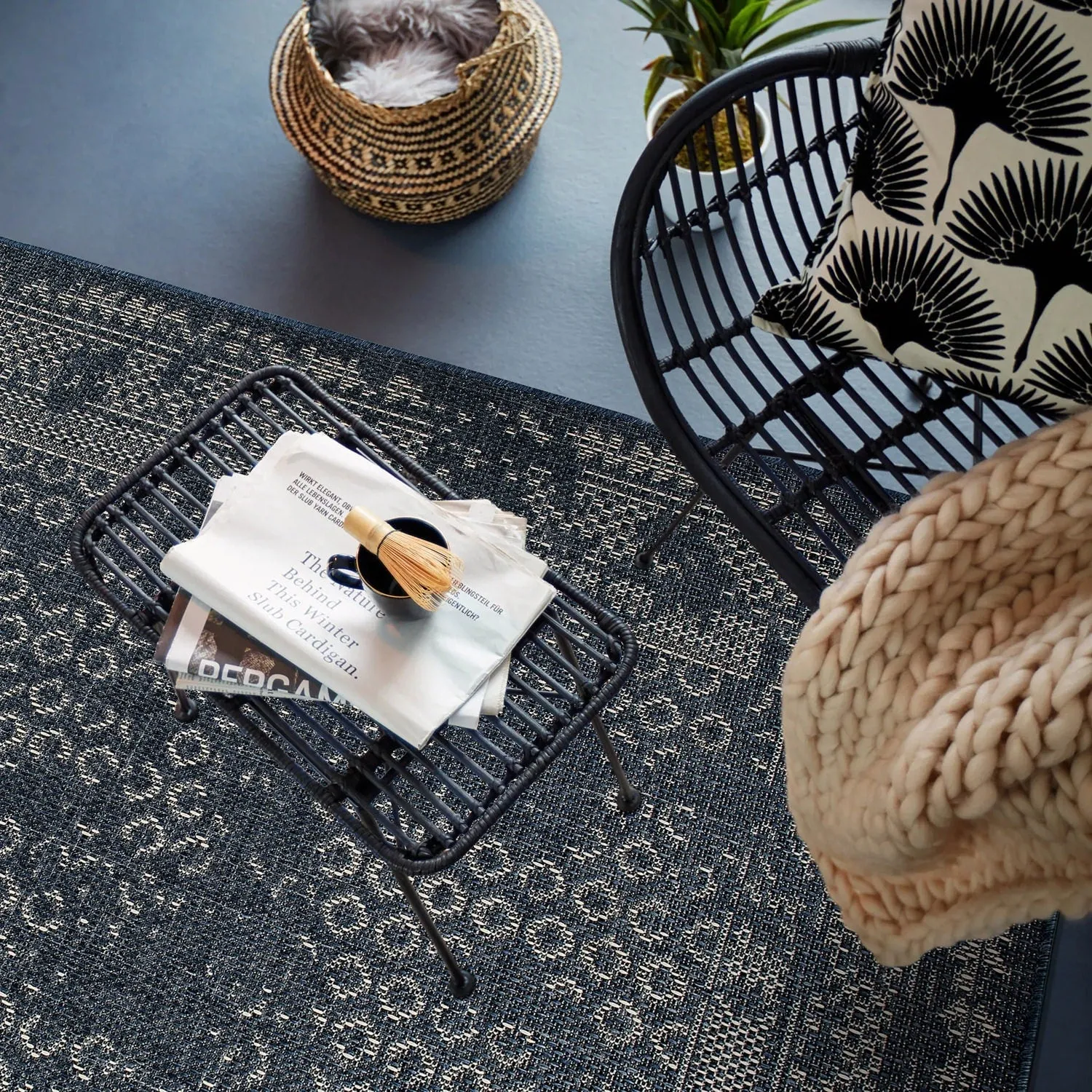 Bohemian Border Indoor/Outdoor Area Rug
