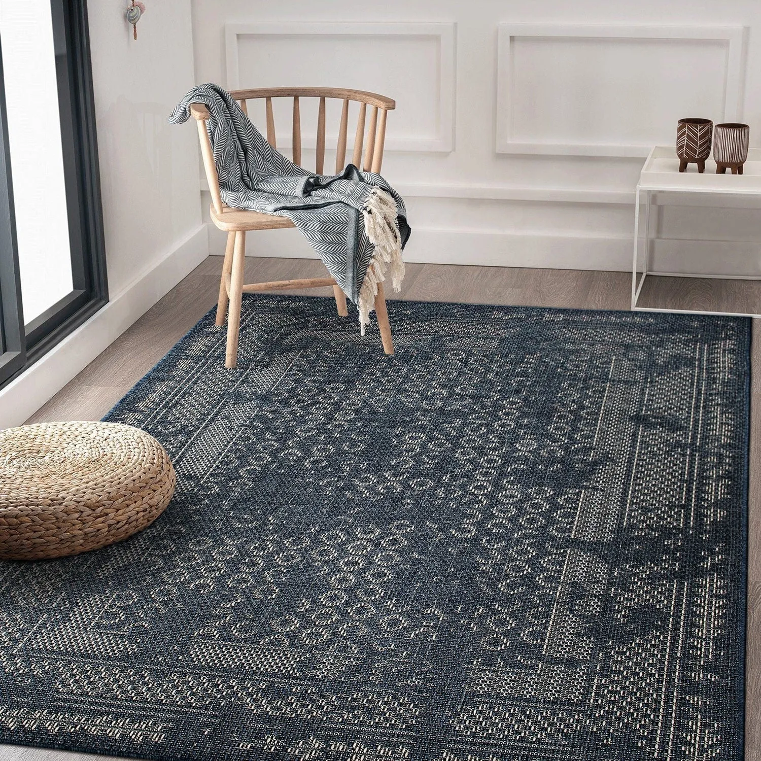 Bohemian Border Indoor/Outdoor Area Rug
