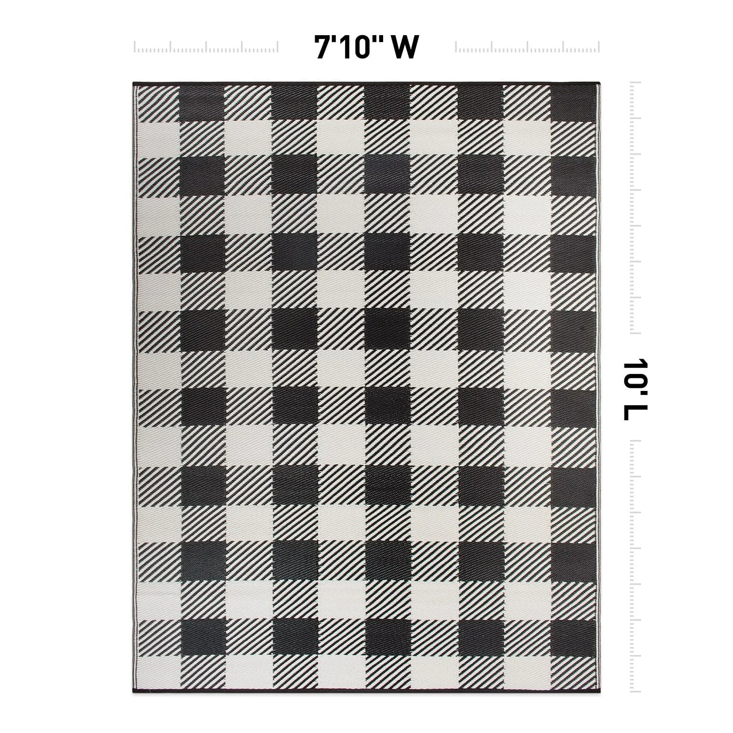 Buffalo Plaid Reversible Plastic Outdoor Rugs