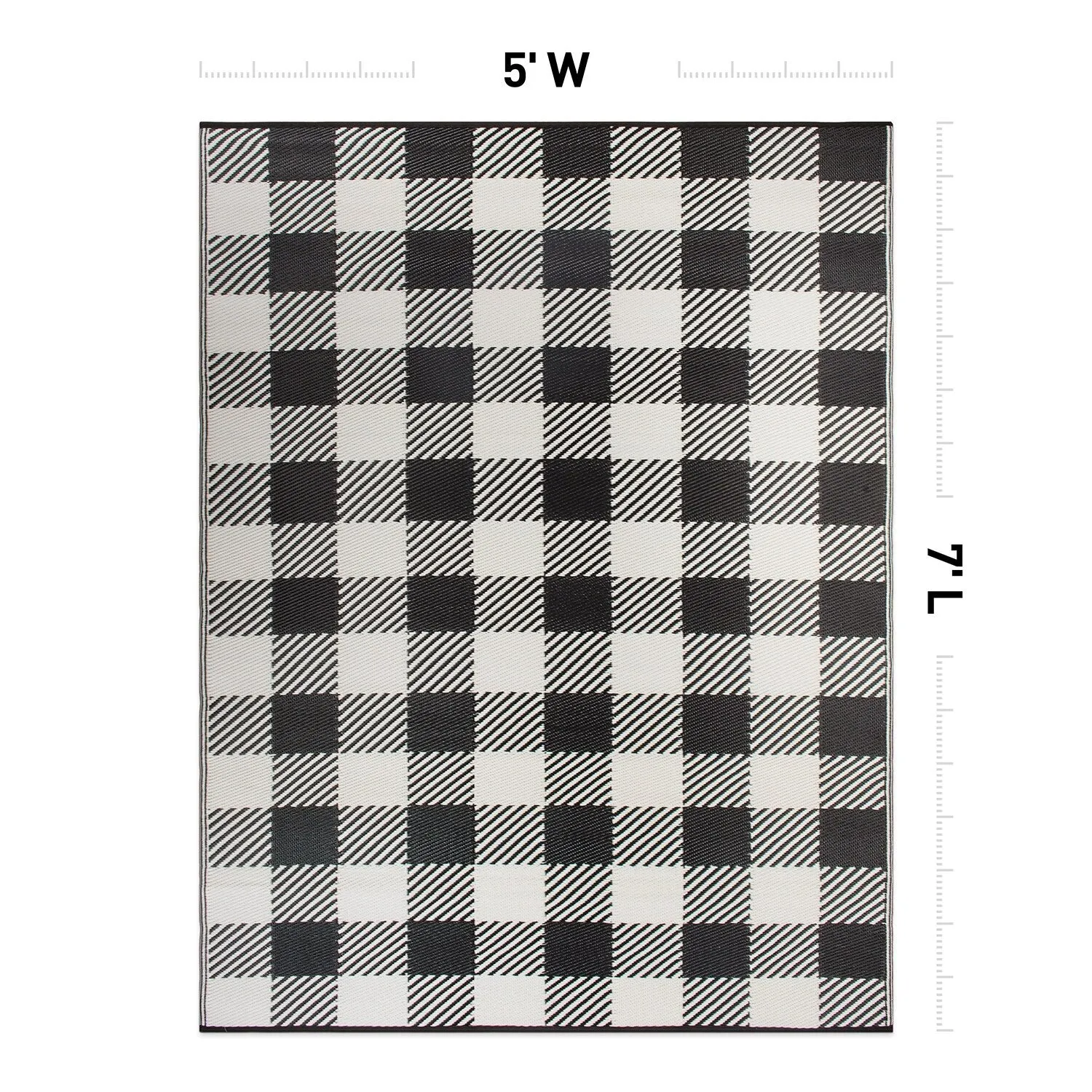 Buffalo Plaid Reversible Plastic Outdoor Rugs