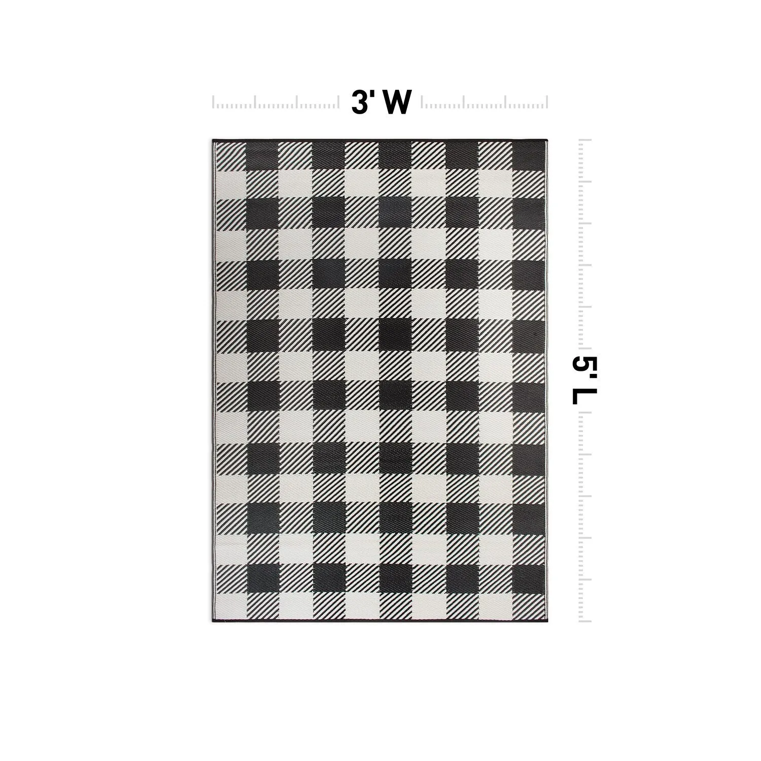 Buffalo Plaid Reversible Plastic Outdoor Rugs