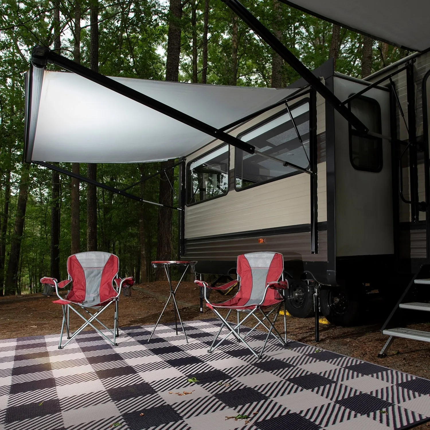 Buffalo Plaid Reversible Plastic Outdoor Rugs
