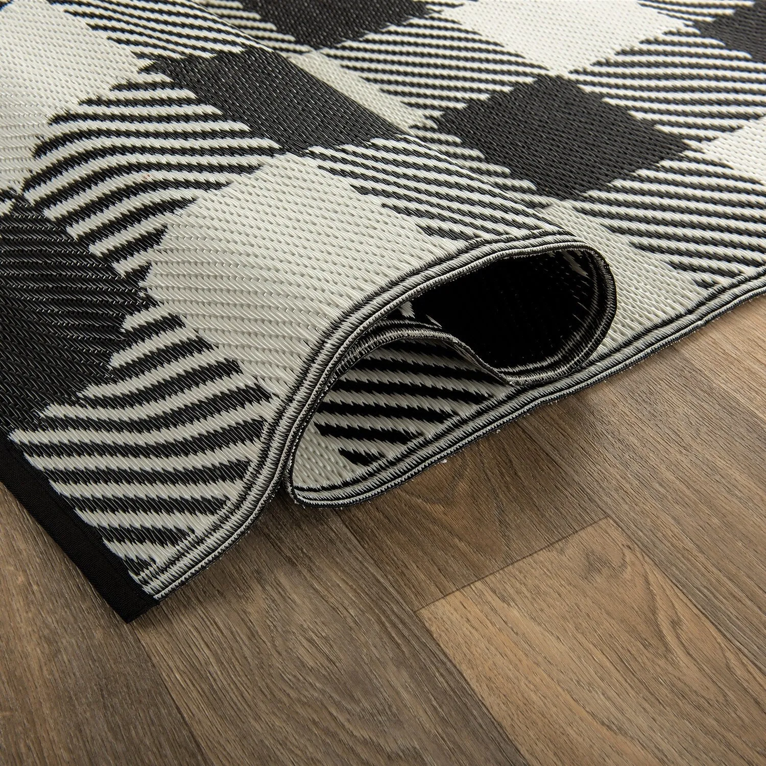 Buffalo Plaid Reversible Plastic Outdoor Rugs