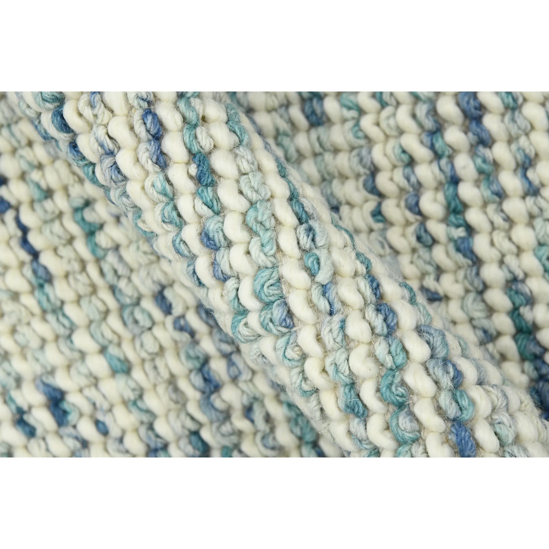 Cableknit Casual Hand-Woven Wool and Cotton Area Rug