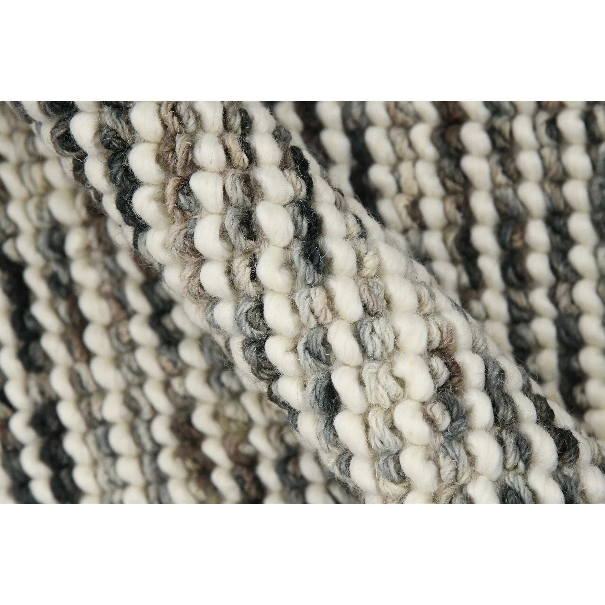 Cableknit Casual Hand-Woven Wool and Cotton Area Rug