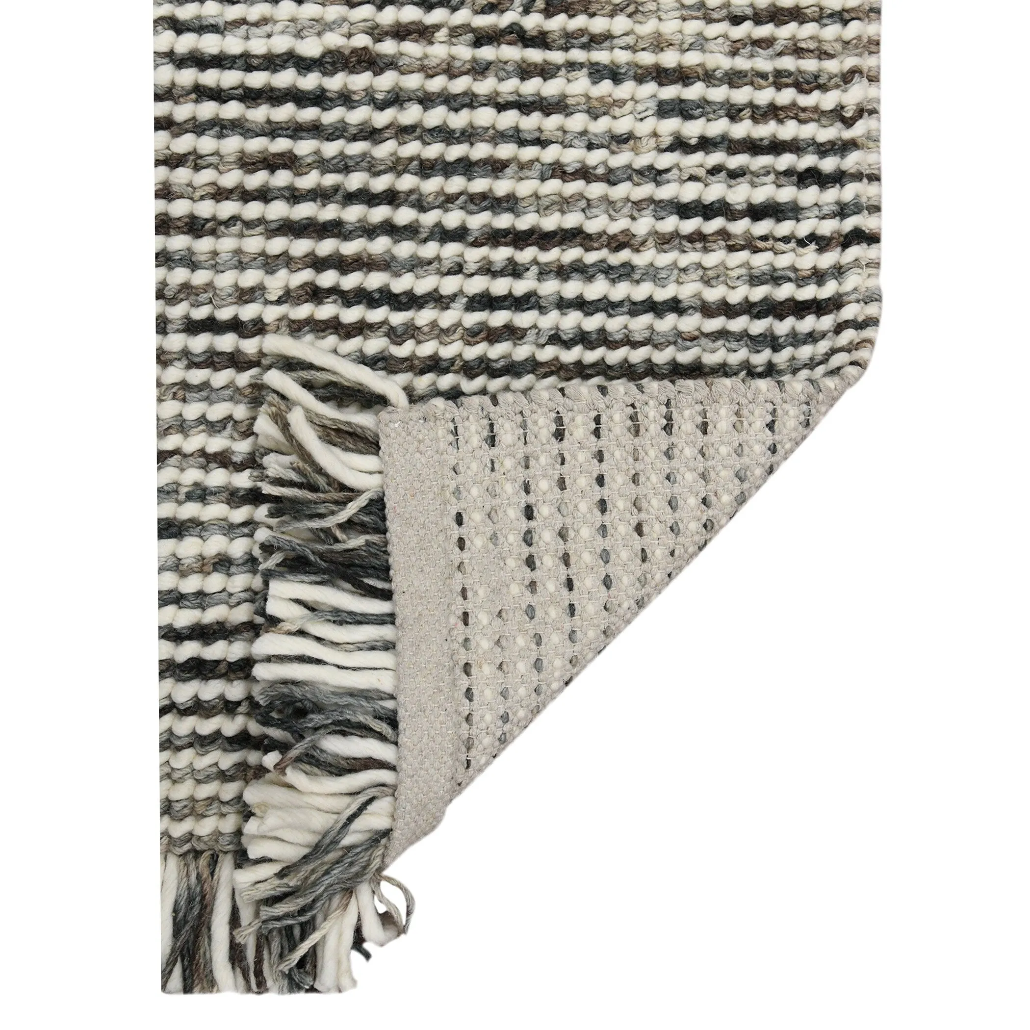 Cableknit Casual Hand-Woven Wool and Cotton Area Rug