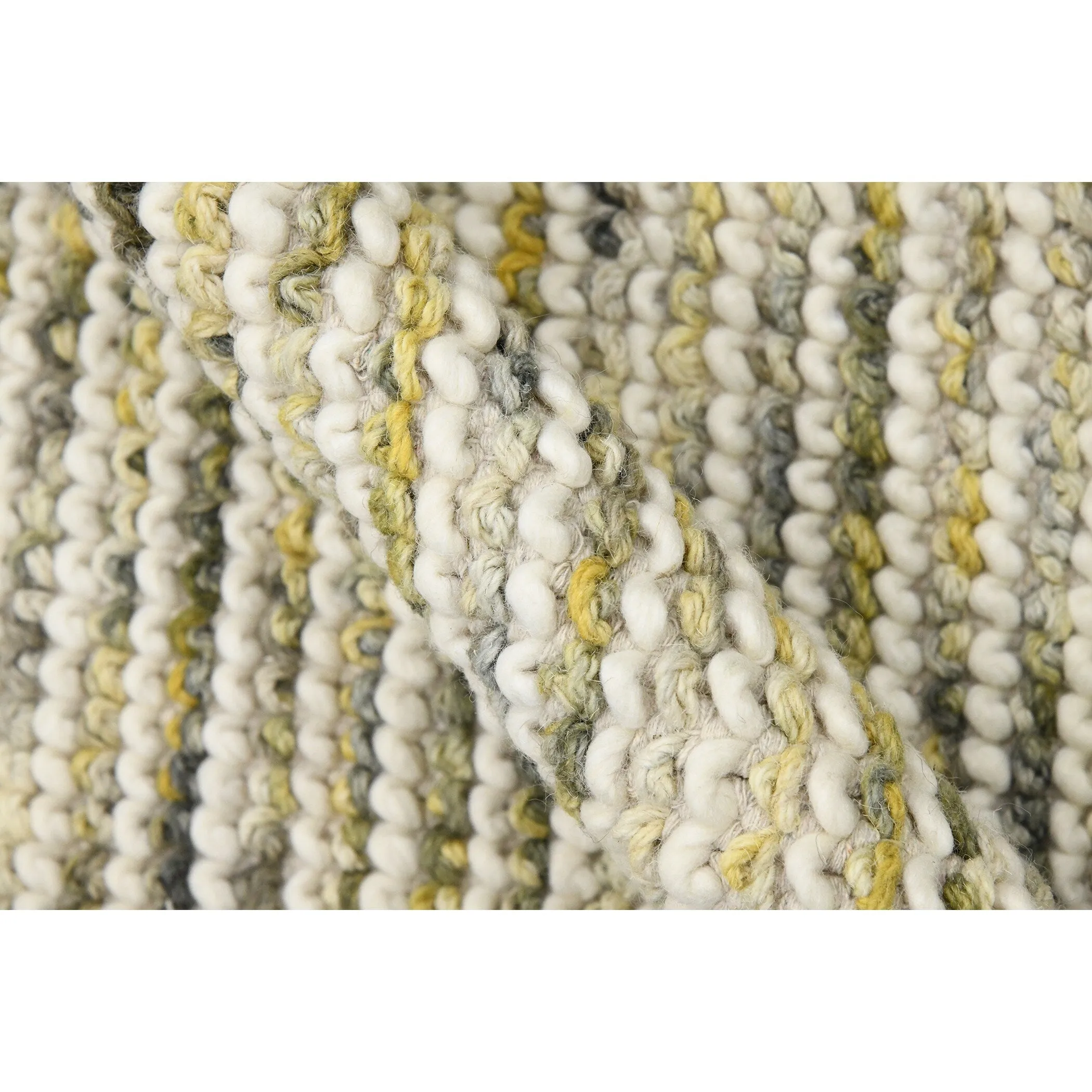 Cableknit Casual Hand-Woven Wool and Cotton Area Rug