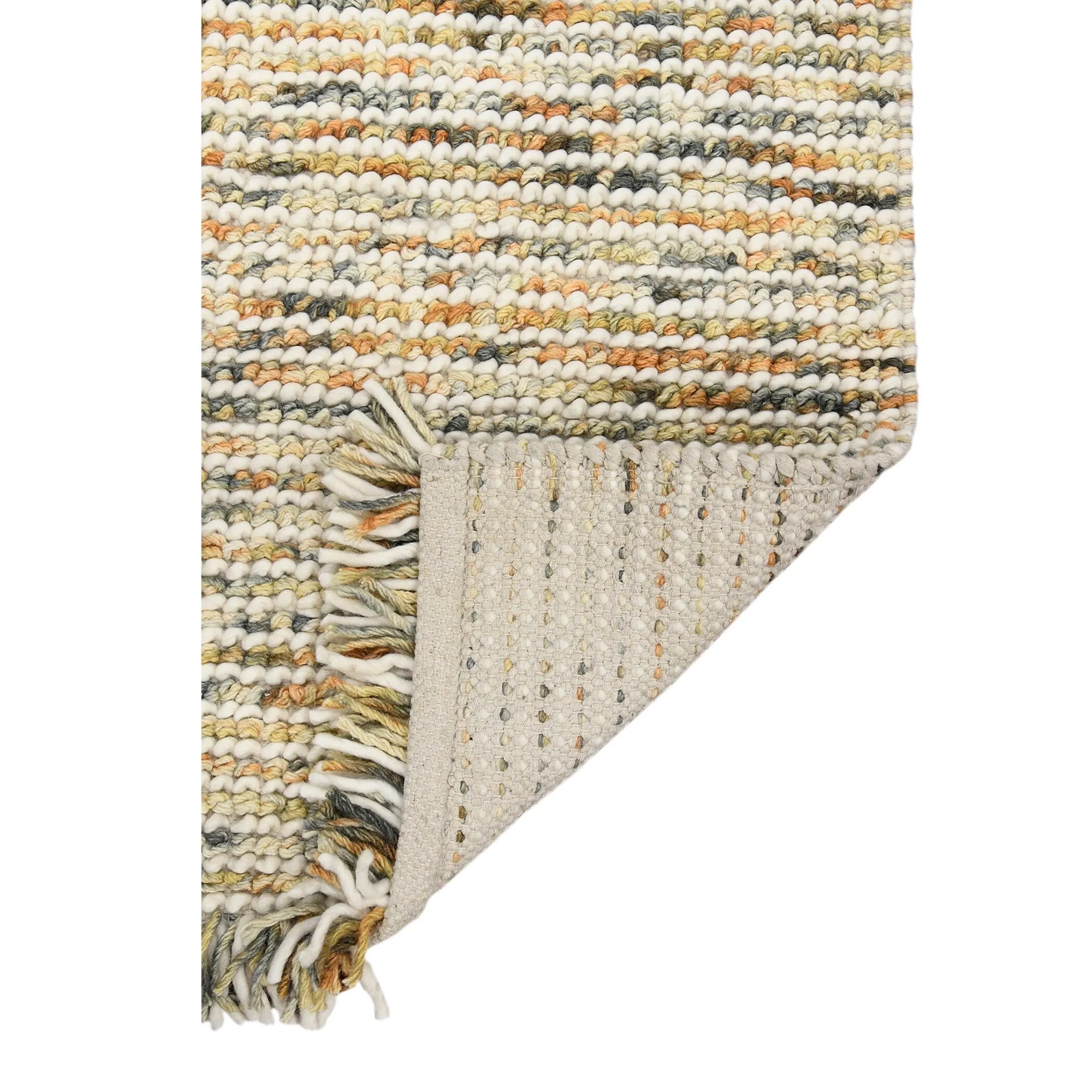 Cableknit Casual Hand-Woven Wool and Cotton Area Rug