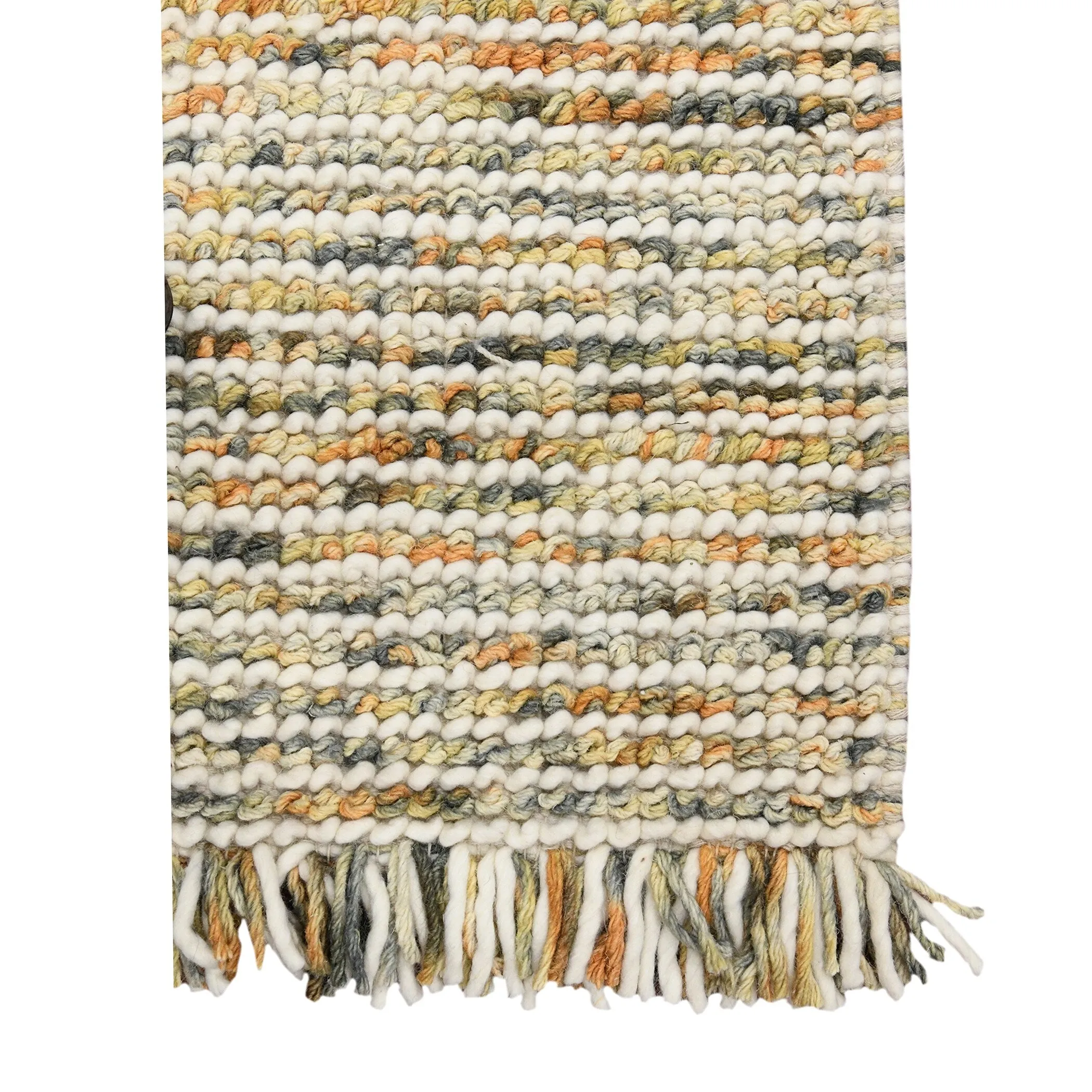 Cableknit Casual Hand-Woven Wool and Cotton Area Rug