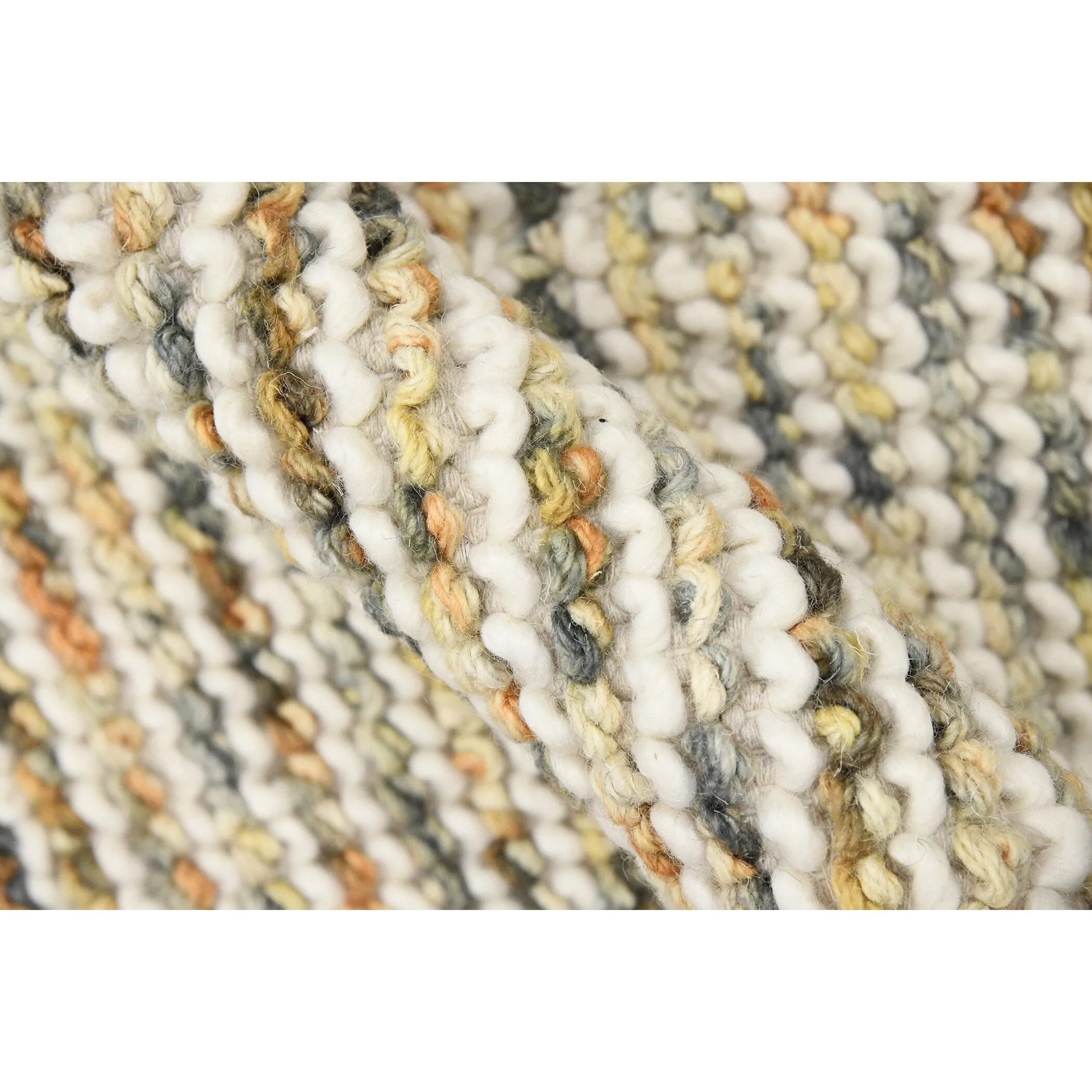 Cableknit Casual Hand-Woven Wool and Cotton Area Rug