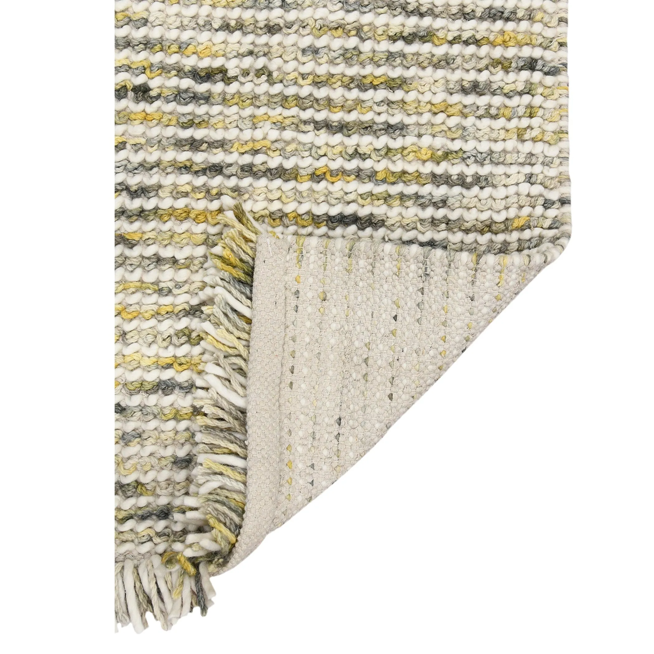 Cableknit Casual Hand-Woven Wool and Cotton Area Rug