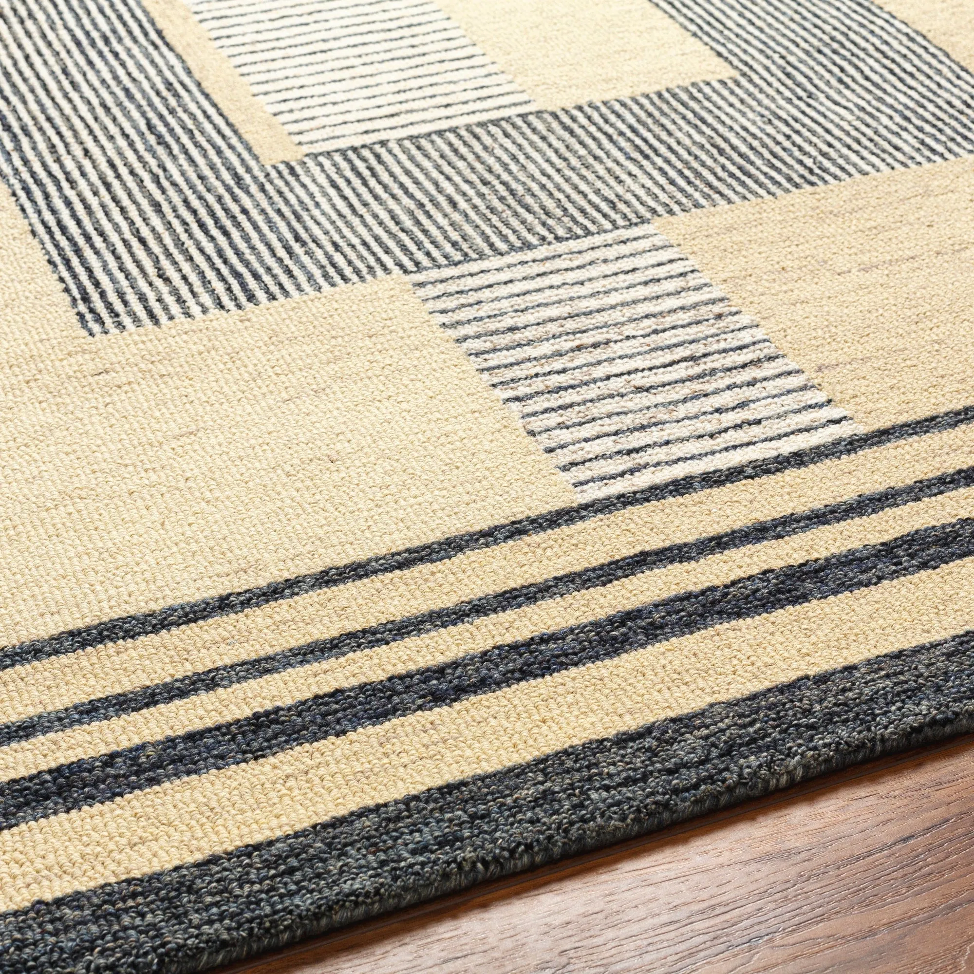 Chamas Handmade Striped Modern Wool Area Rug