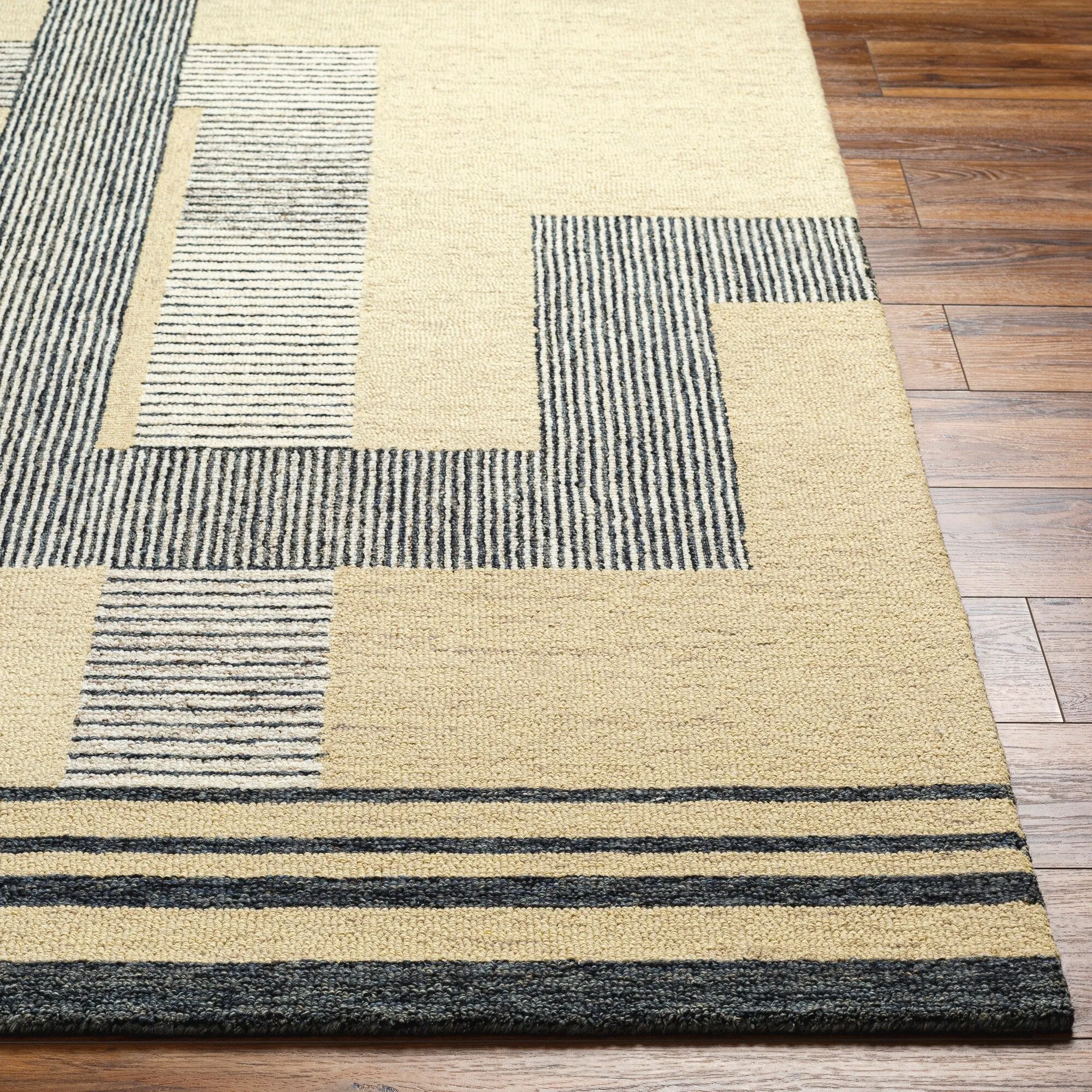 Chamas Handmade Striped Modern Wool Area Rug