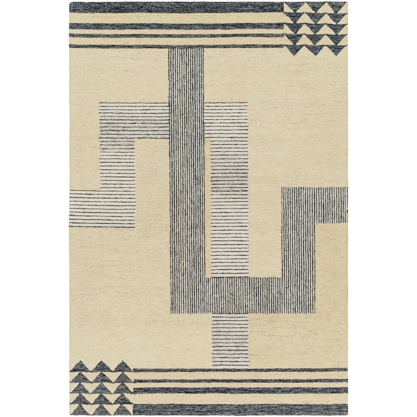 Chamas Handmade Striped Modern Wool Area Rug