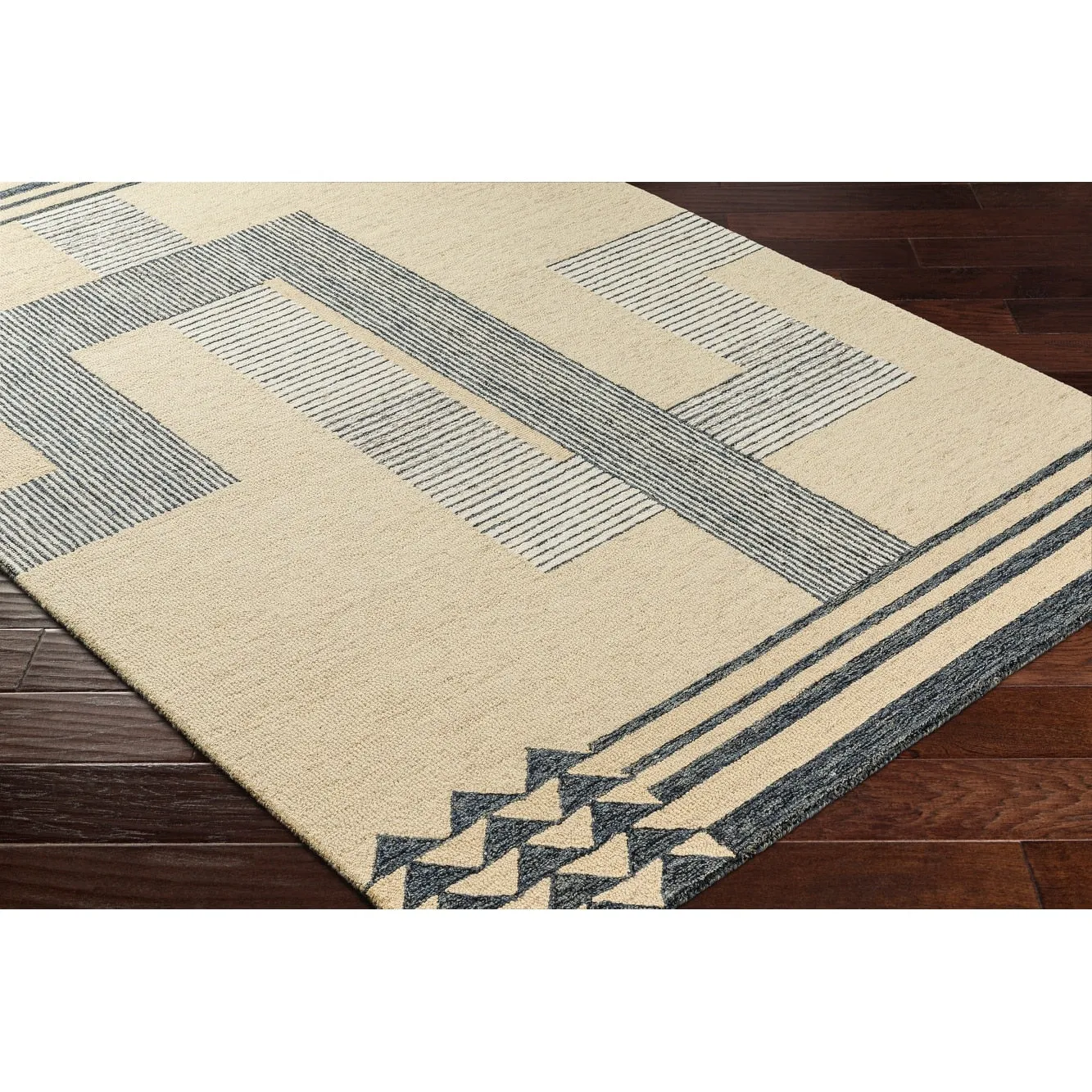 Chamas Handmade Striped Modern Wool Area Rug
