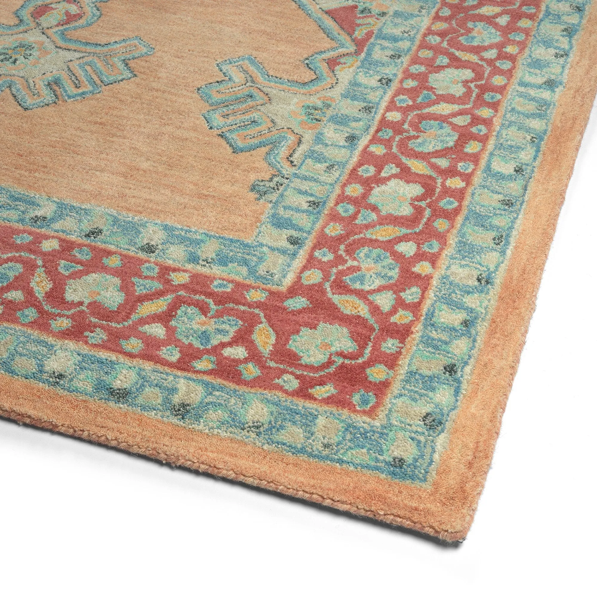 Charlotte Collection Peach Hand Tufted Indoor Area Rug