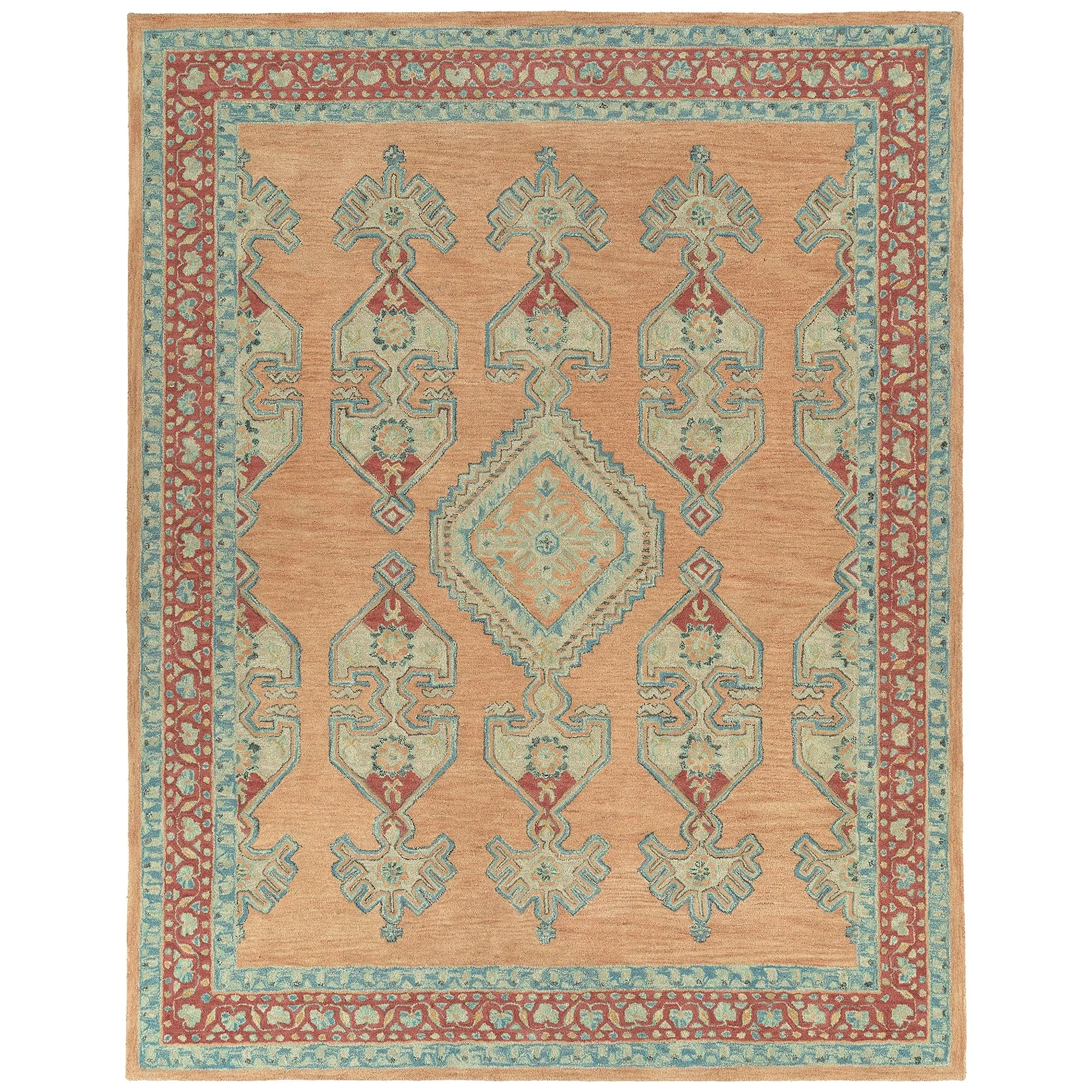 Charlotte Collection Peach Hand Tufted Indoor Area Rug