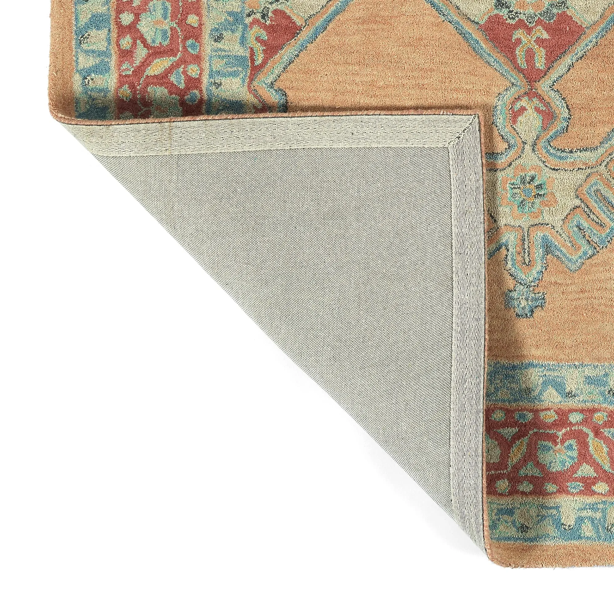 Charlotte Collection Peach Hand Tufted Indoor Area Rug