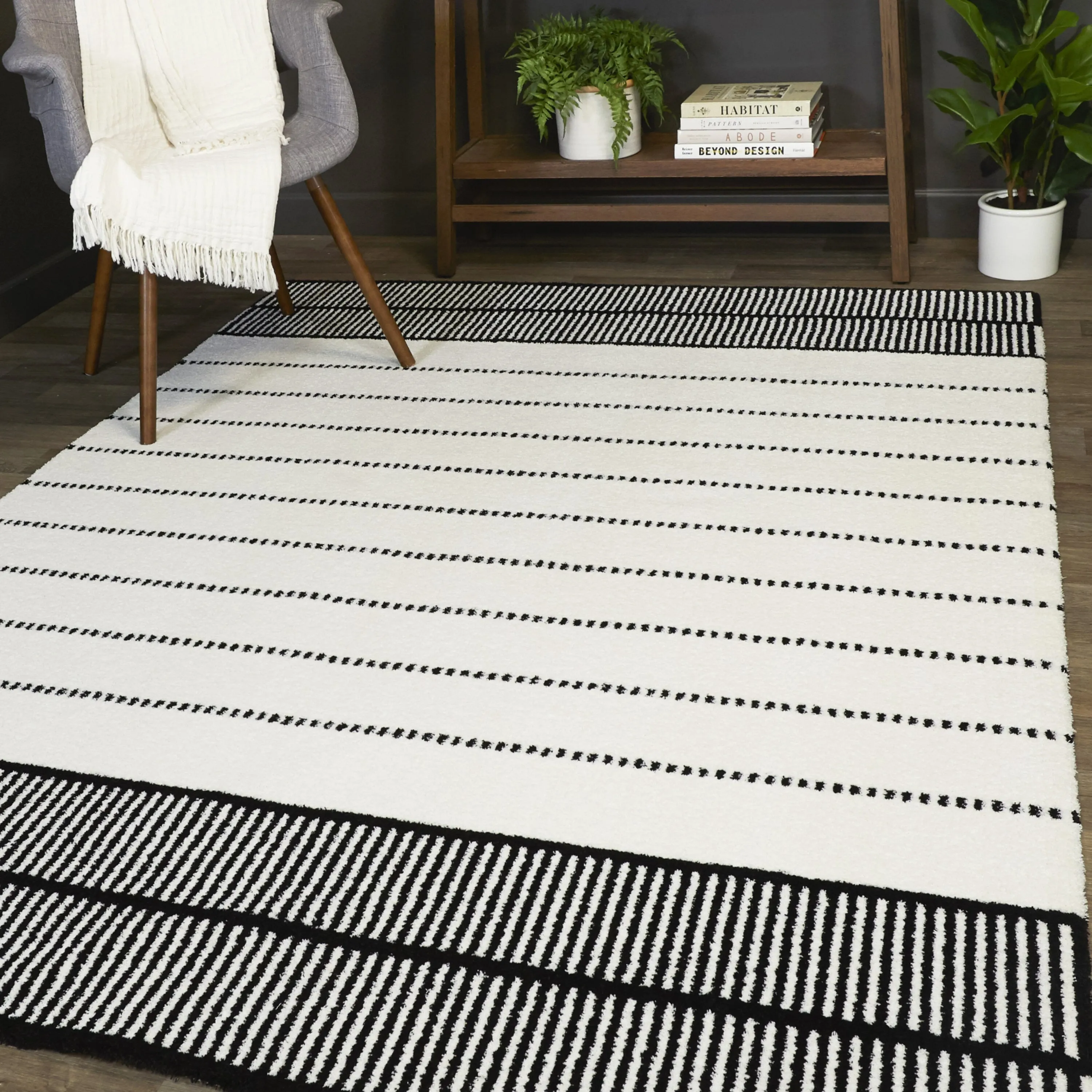 Claudel Modern Striped Area Rug