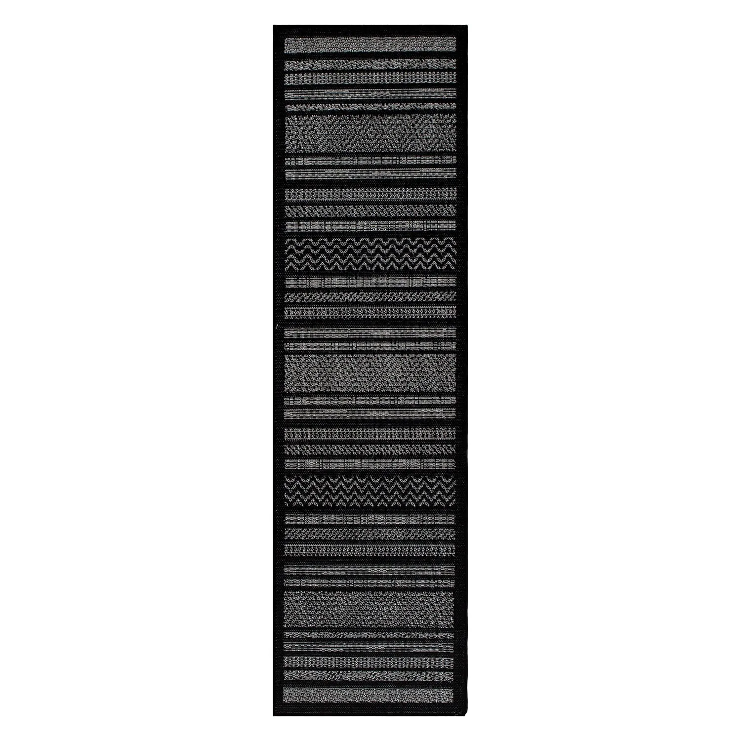 Contemporary Bohemain Stripes Indoor/Outdoor Flatweave Waterproof Backyard Patio Area Rug