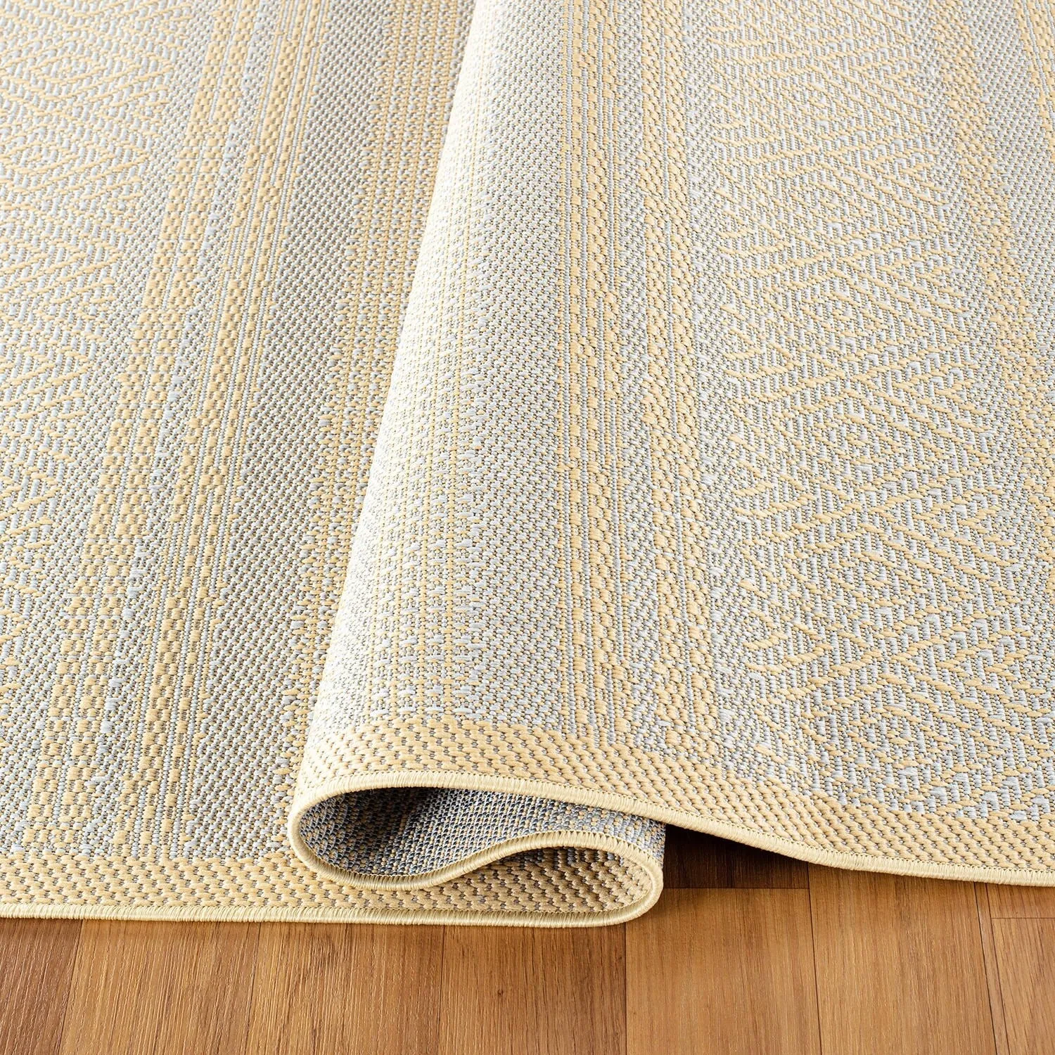 Contemporary Bohemain Stripes Indoor/Outdoor Flatweave Waterproof Backyard Patio Area Rug