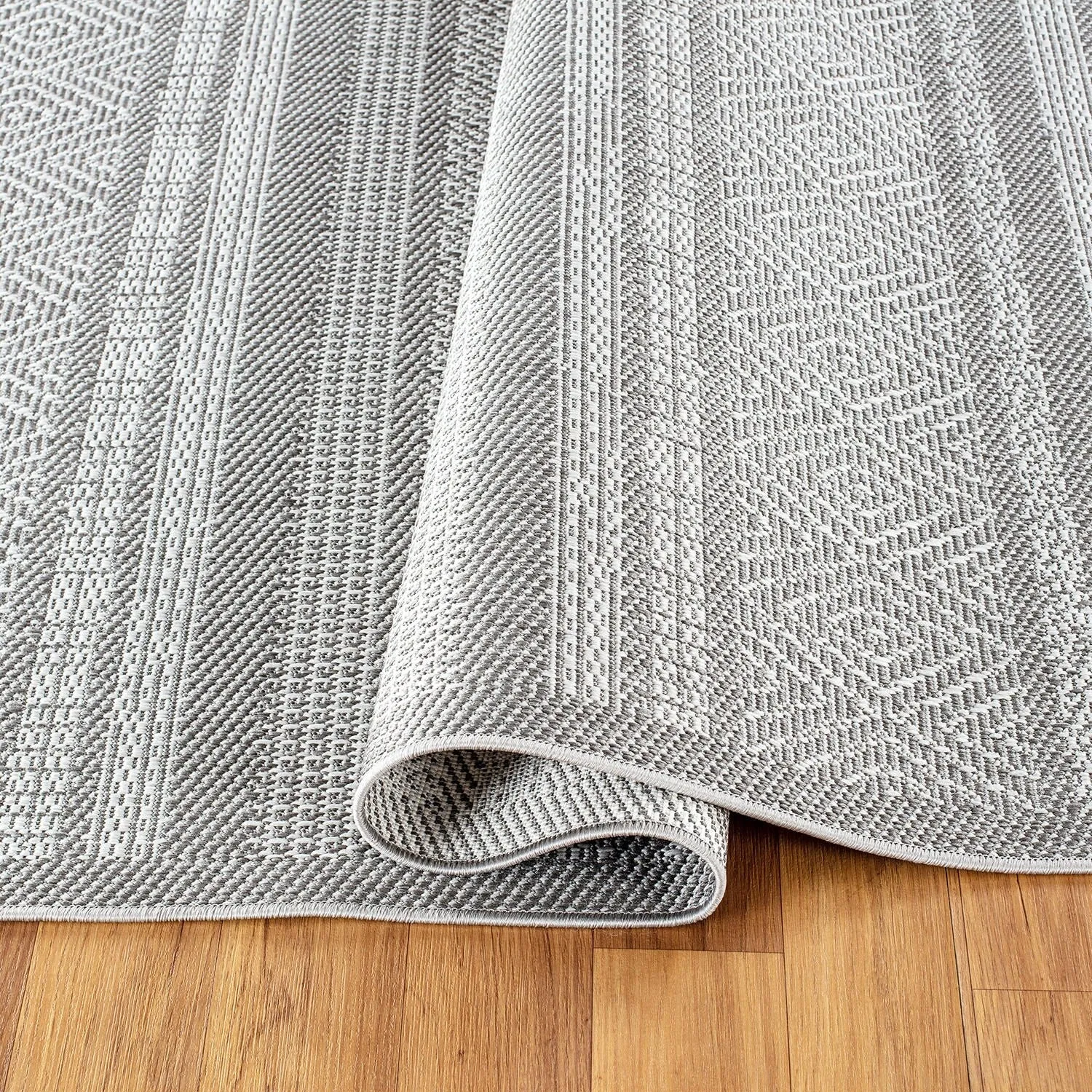 Contemporary Bohemain Stripes Indoor/Outdoor Flatweave Waterproof Backyard Patio Area Rug