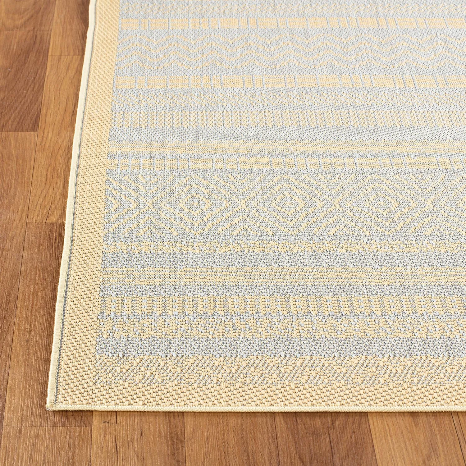 Contemporary Bohemain Stripes Indoor/Outdoor Flatweave Waterproof Backyard Patio Area Rug