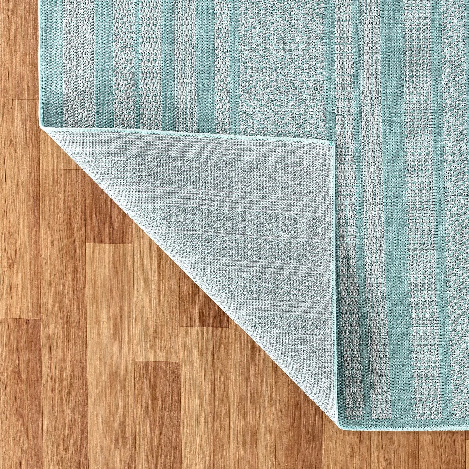 Contemporary Bohemain Stripes Indoor/Outdoor Flatweave Waterproof Backyard Patio Area Rug
