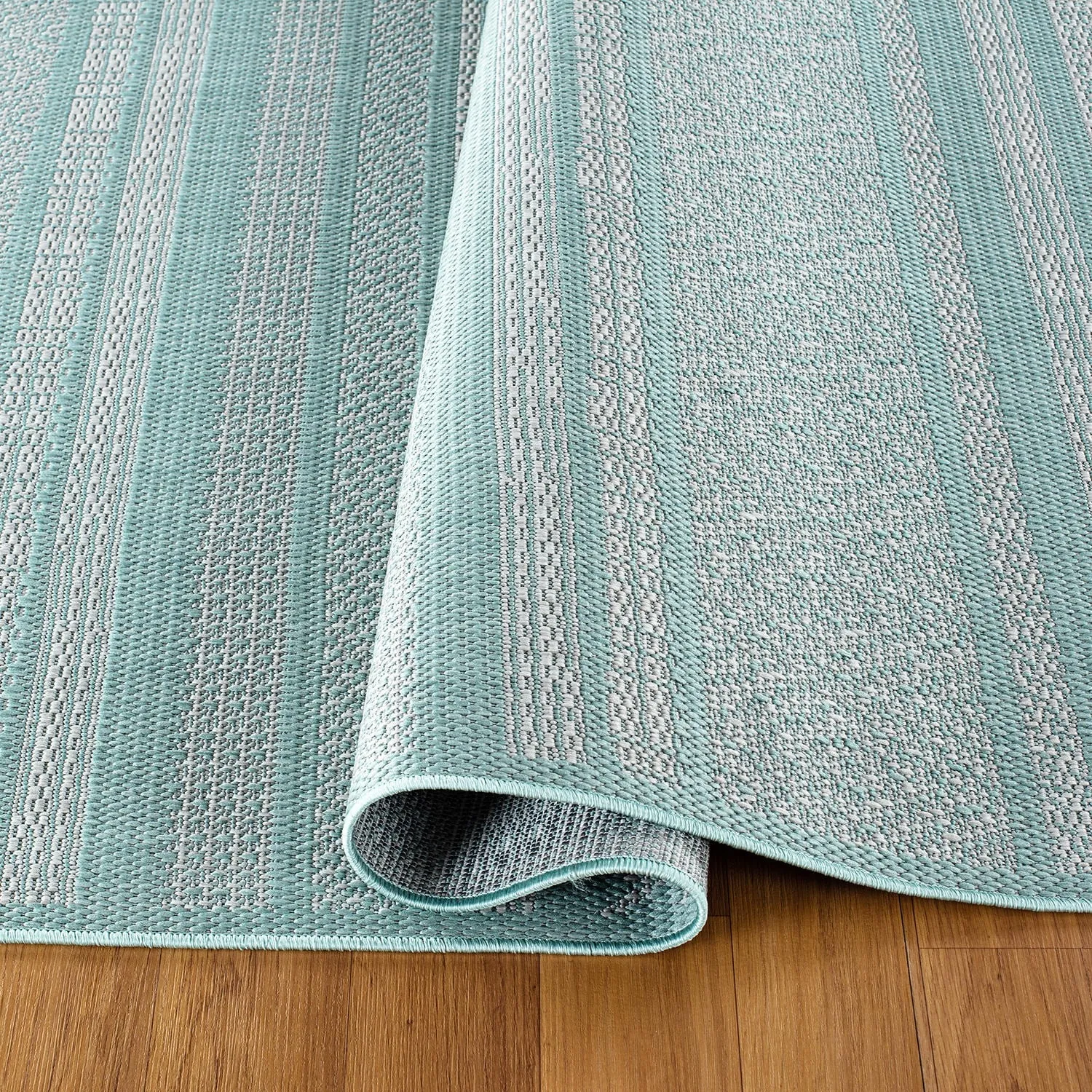 Contemporary Bohemain Stripes Indoor/Outdoor Flatweave Waterproof Backyard Patio Area Rug