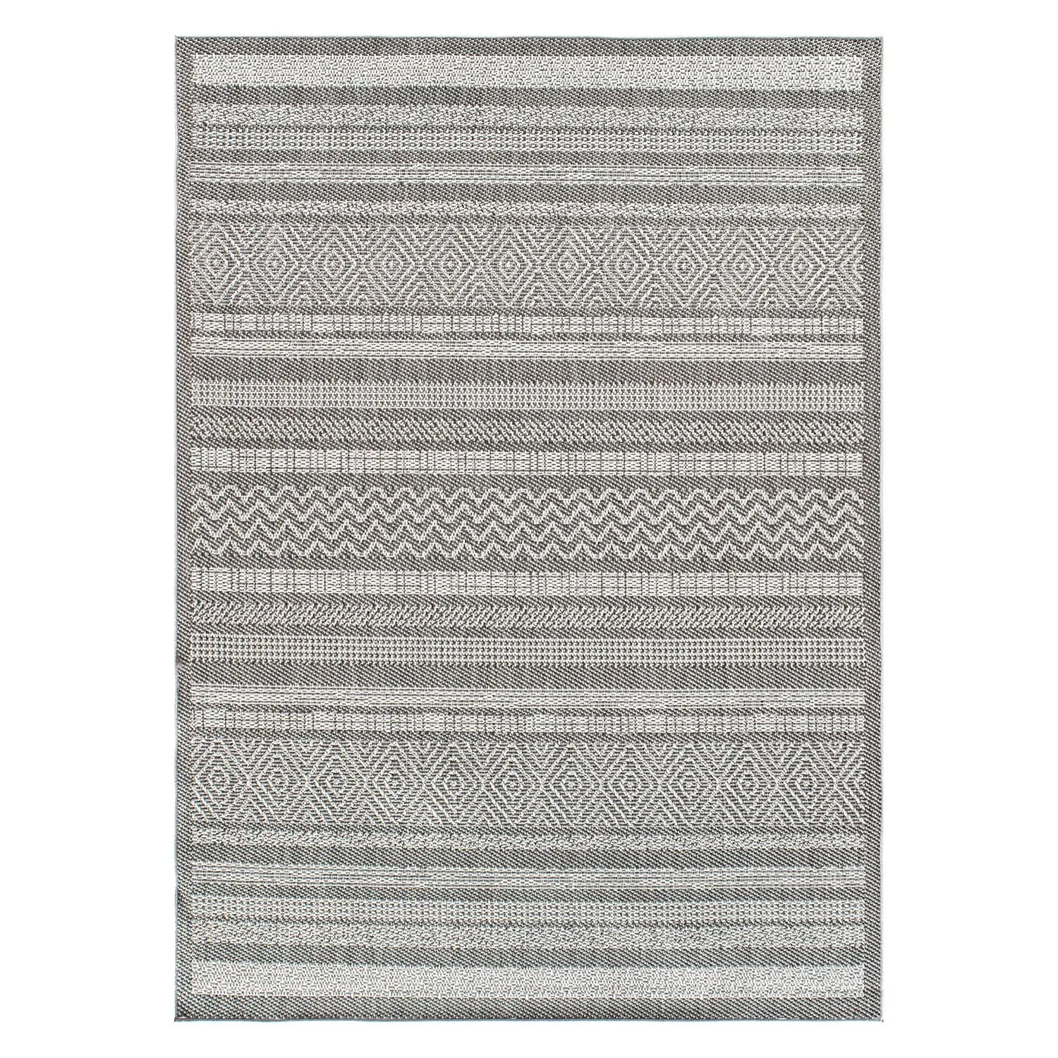 Contemporary Bohemain Stripes Indoor/Outdoor Flatweave Waterproof Backyard Patio Area Rug