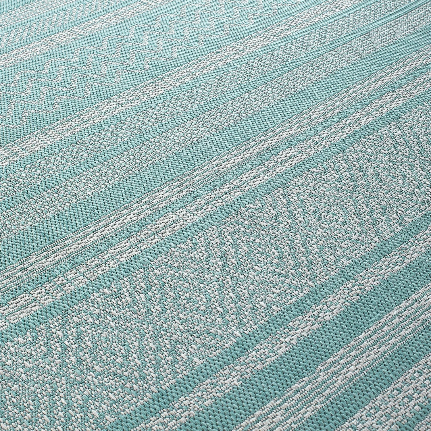 Contemporary Bohemain Stripes Indoor/Outdoor Flatweave Waterproof Backyard Patio Area Rug