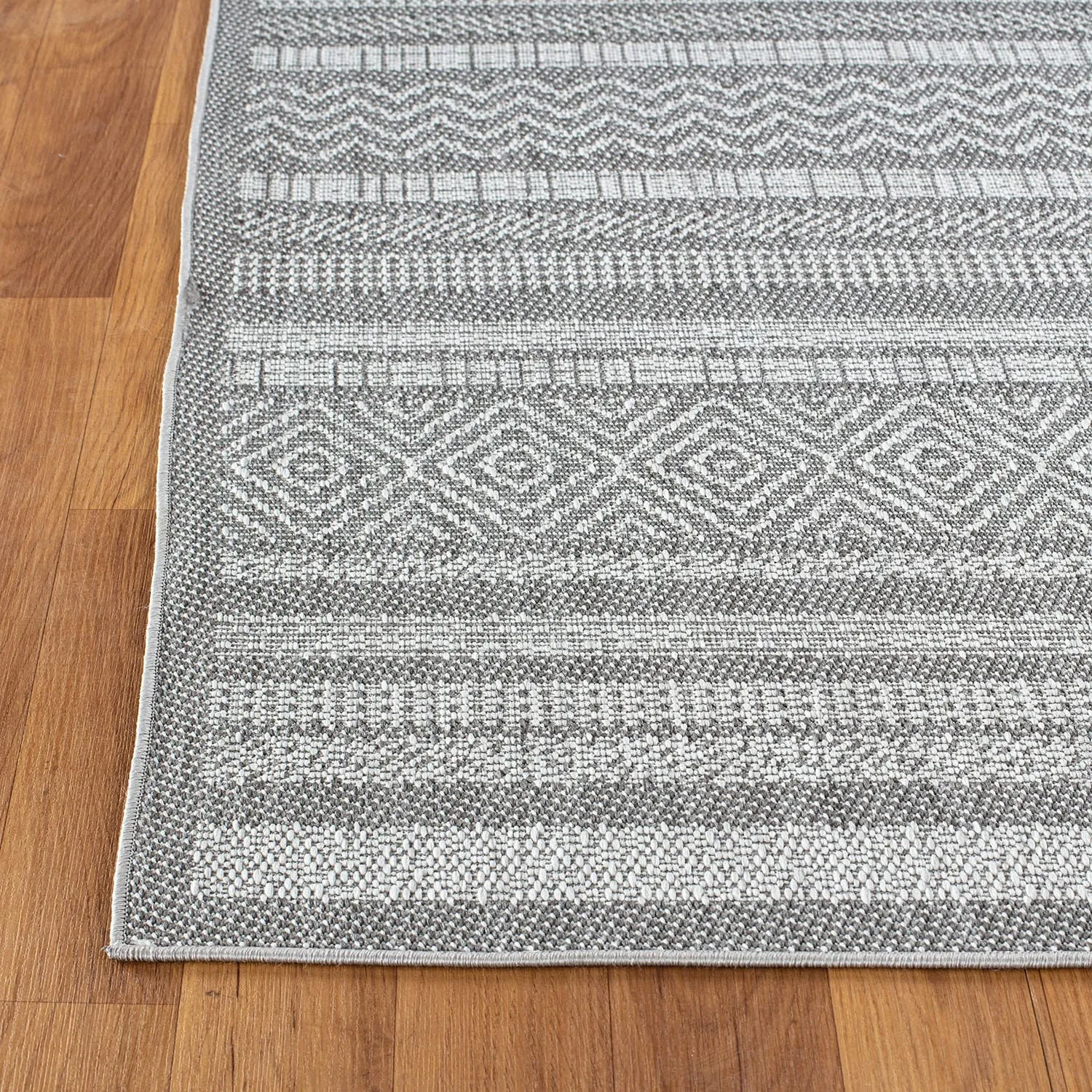 Contemporary Bohemain Stripes Indoor/Outdoor Flatweave Waterproof Backyard Patio Area Rug