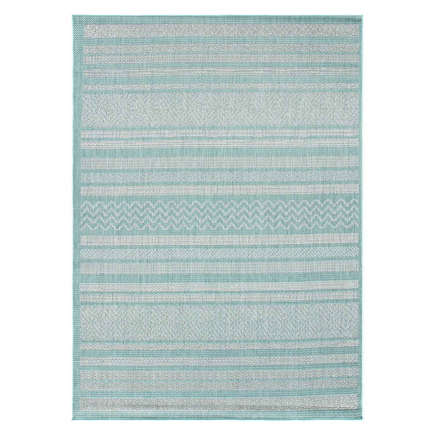 Contemporary Bohemain Stripes Indoor/Outdoor Flatweave Waterproof Backyard Patio Area Rug