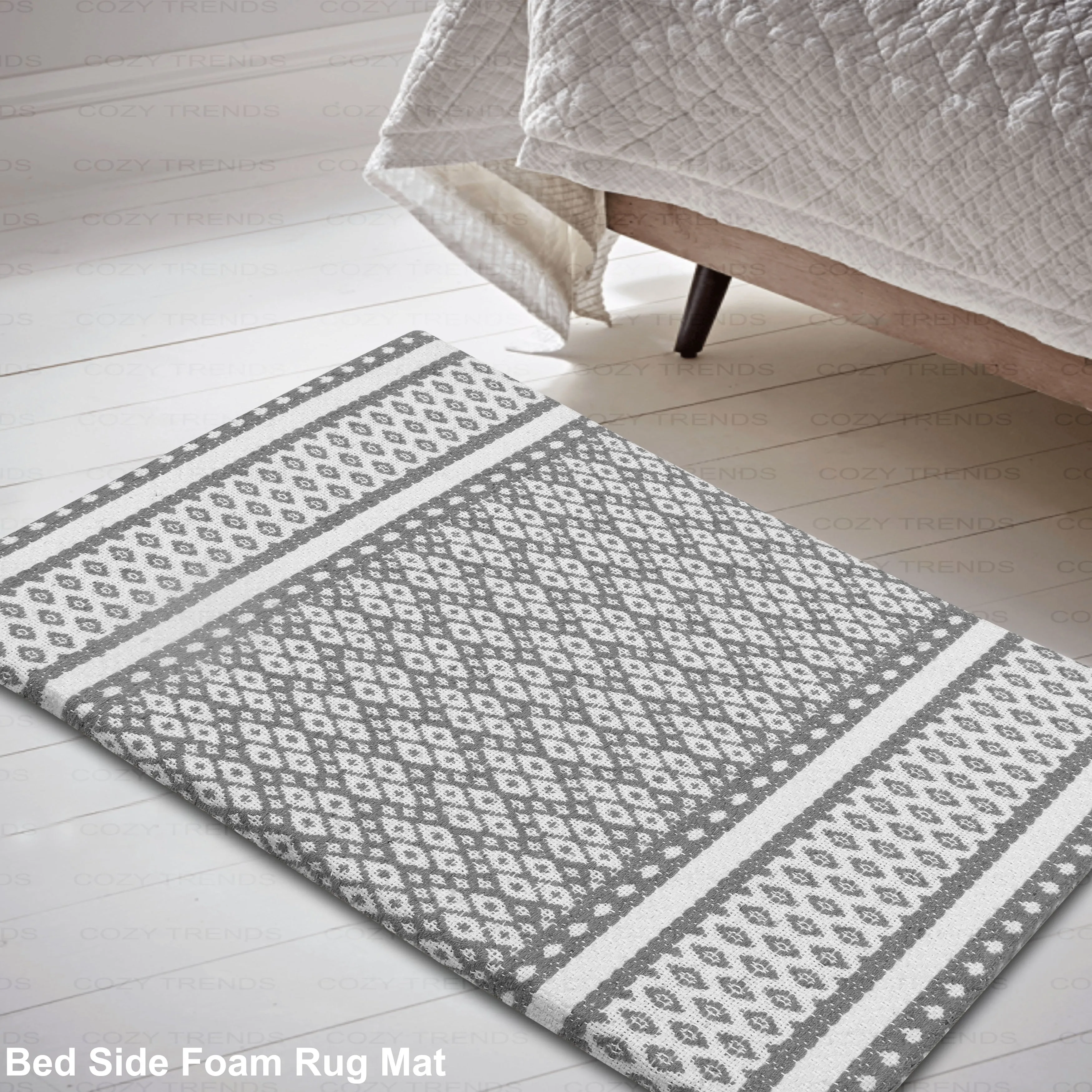 Cotton Kitchen Mat Cushioned Anti-Fatigue Rug. Non-Slip Mats Comfort Foam Rug for Kitchen. Office. Sink. Laundry - 18''x30''