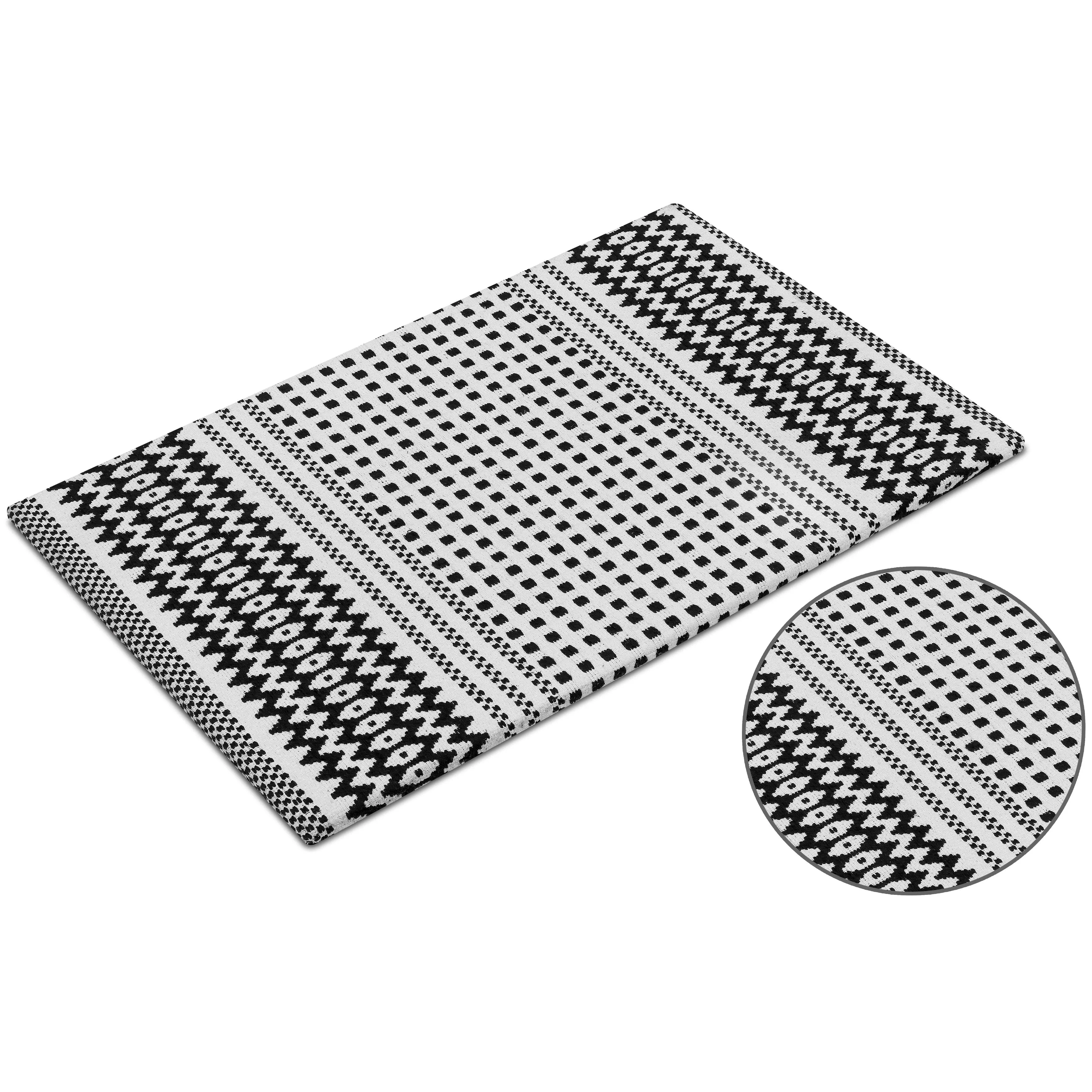Cotton Kitchen Mat Cushioned Anti-Fatigue Rug. Non-Slip Mats Comfort Foam Rug for Kitchen. Office. Sink. Laundry - 18''x30''