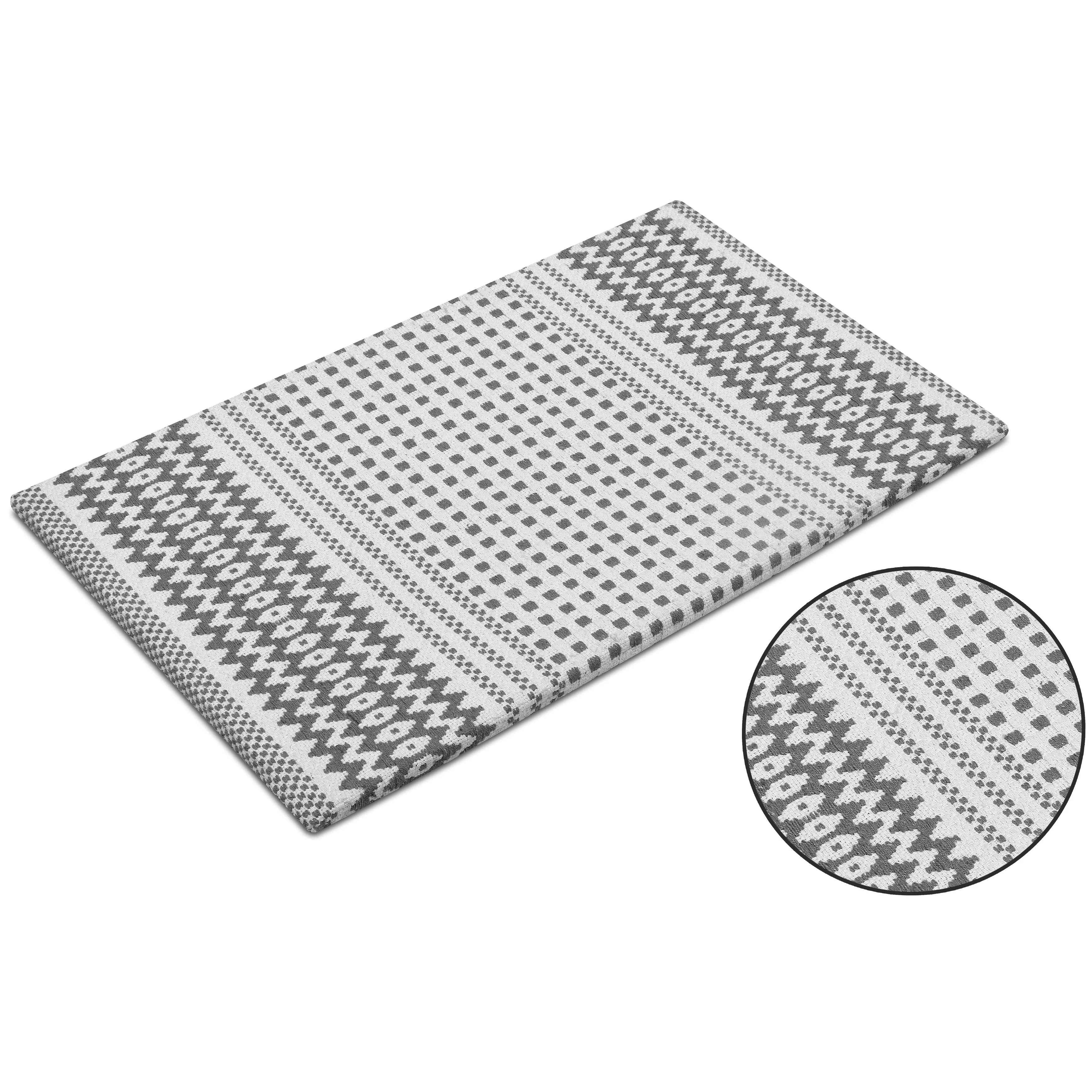 Cotton Kitchen Mat Cushioned Anti-Fatigue Rug. Non-Slip Mats Comfort Foam Rug for Kitchen. Office. Sink. Laundry - 18''x30''