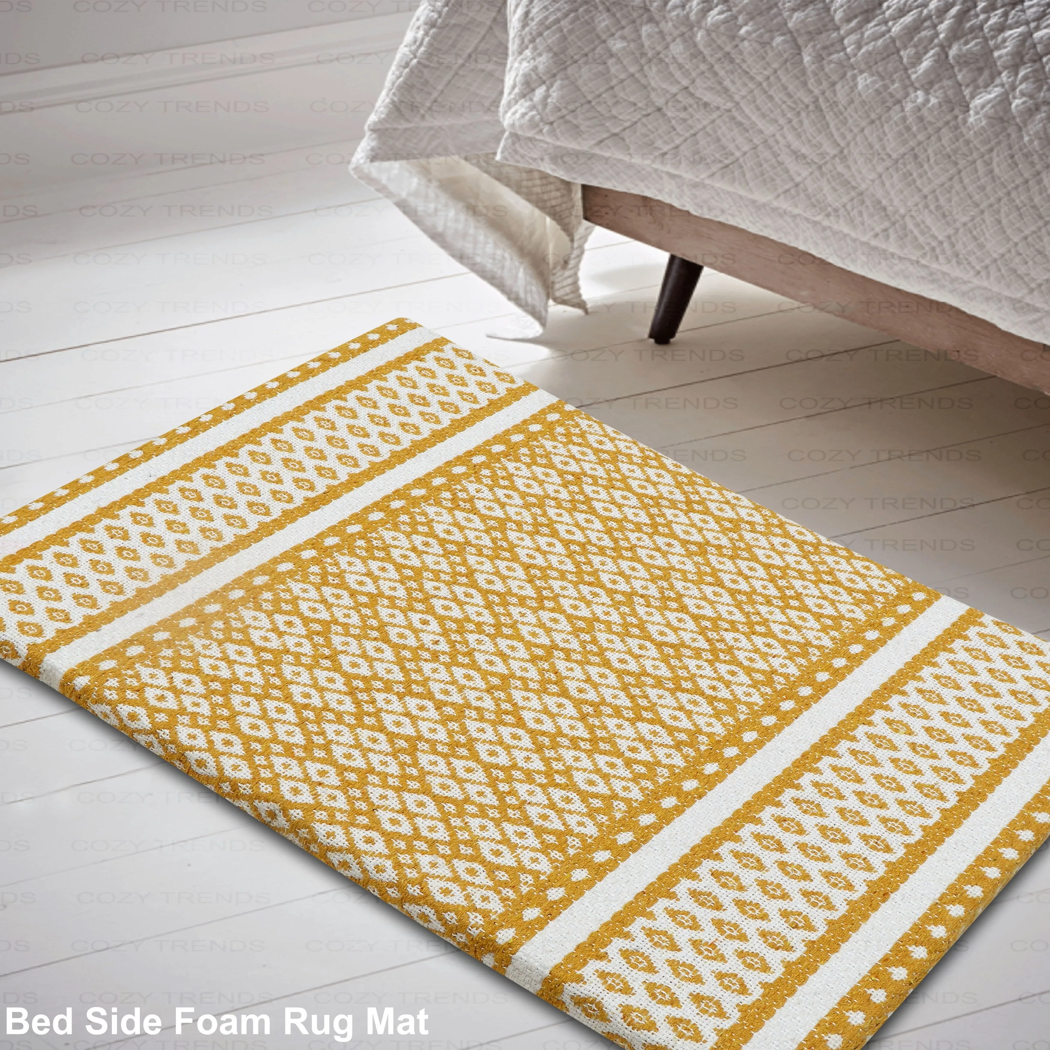 Cotton Kitchen Mat Cushioned Anti-Fatigue Rug. Non-Slip Mats Comfort Foam Rug for Kitchen. Office. Sink. Laundry - 18''x30''