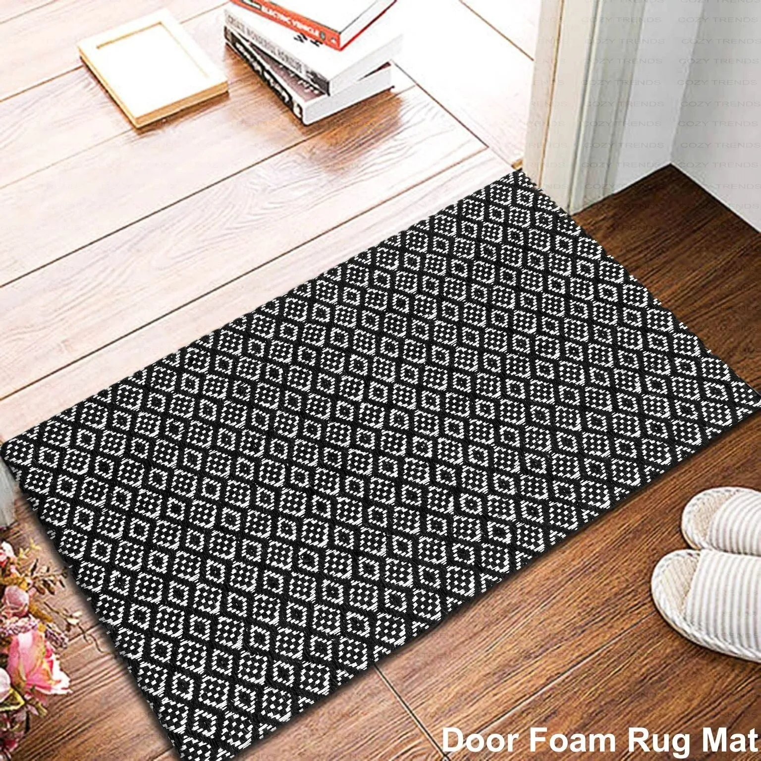Cotton Kitchen Mat Cushioned Anti-Fatigue Rug. Non-Slip Mats Comfort Foam Rug for Kitchen. Office. Sink. Laundry - 18''x30''