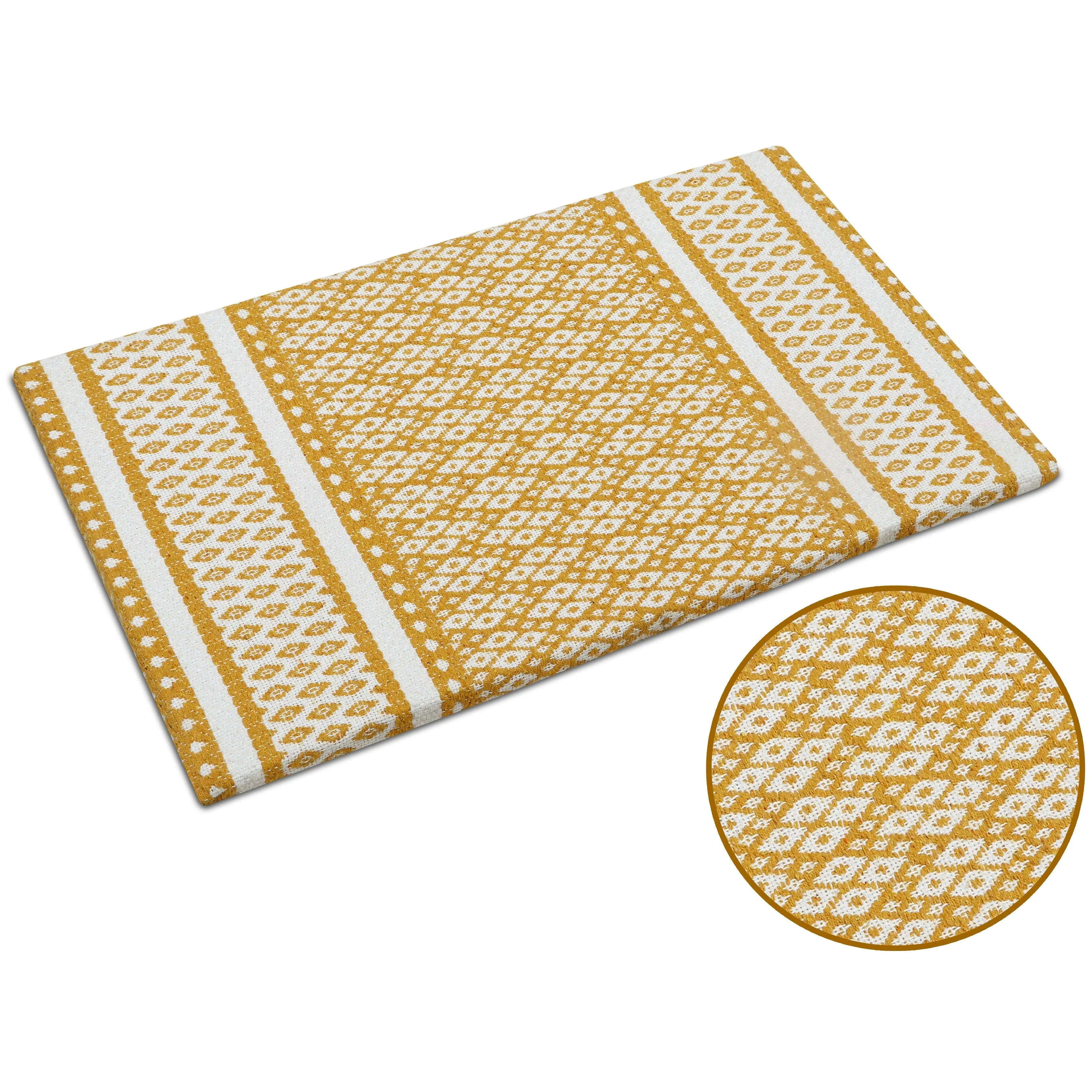 Cotton Kitchen Mat Cushioned Anti-Fatigue Rug. Non-Slip Mats Comfort Foam Rug for Kitchen. Office. Sink. Laundry - 18''x30''