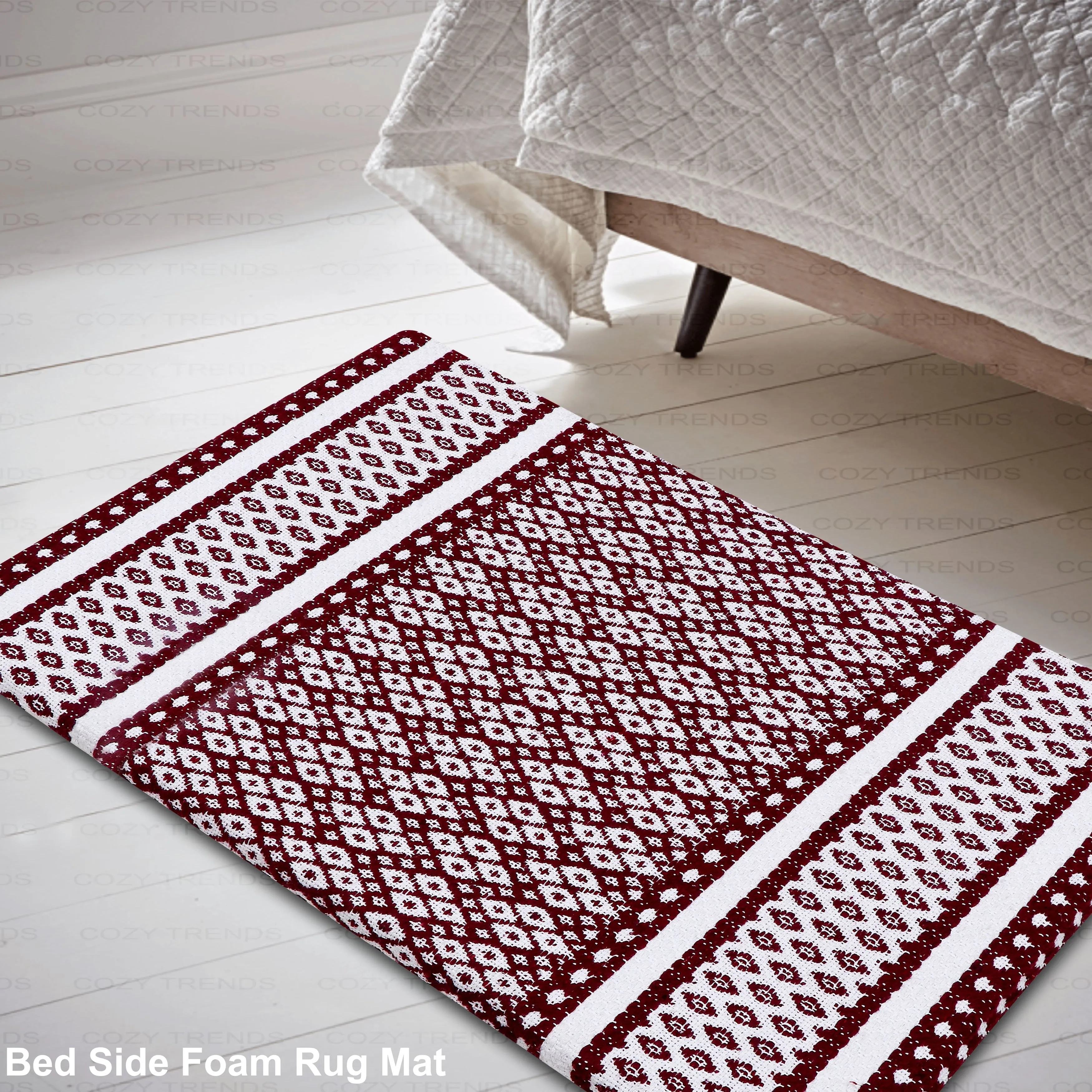 Cotton Kitchen Mat Cushioned Anti-Fatigue Rug. Non-Slip Mats Comfort Foam Rug for Kitchen. Office. Sink. Laundry - 18''x30''